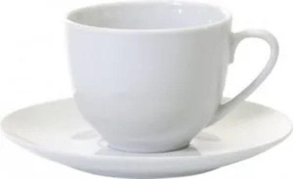 Testrut Tasse Tasse mit Untertasse superweiss Porzellan 200ml, 1-tlg.