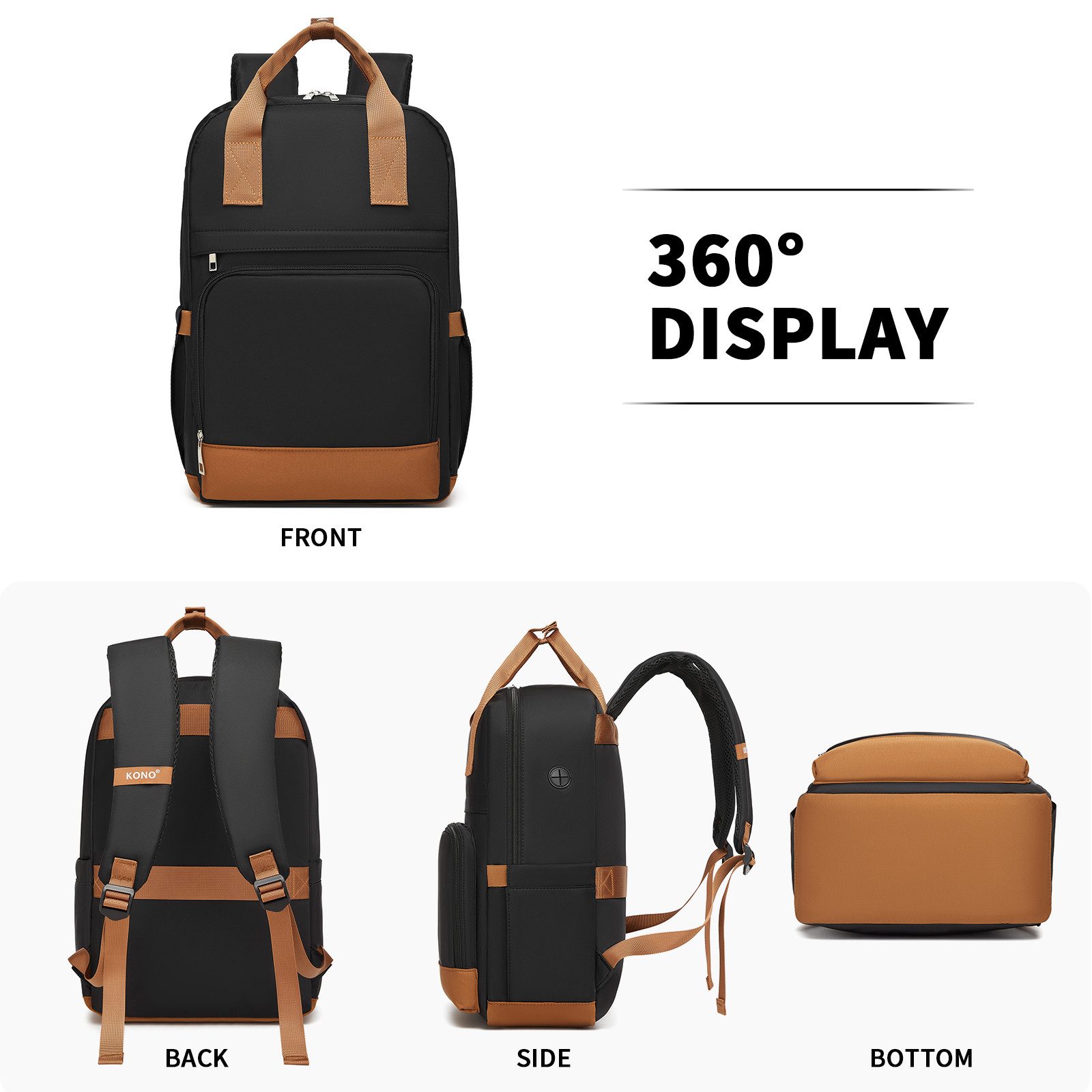 KONO Tagesrucksack Stylischer Laptop-Rucksack für Damen – 41x29x15cm (1-tlg)