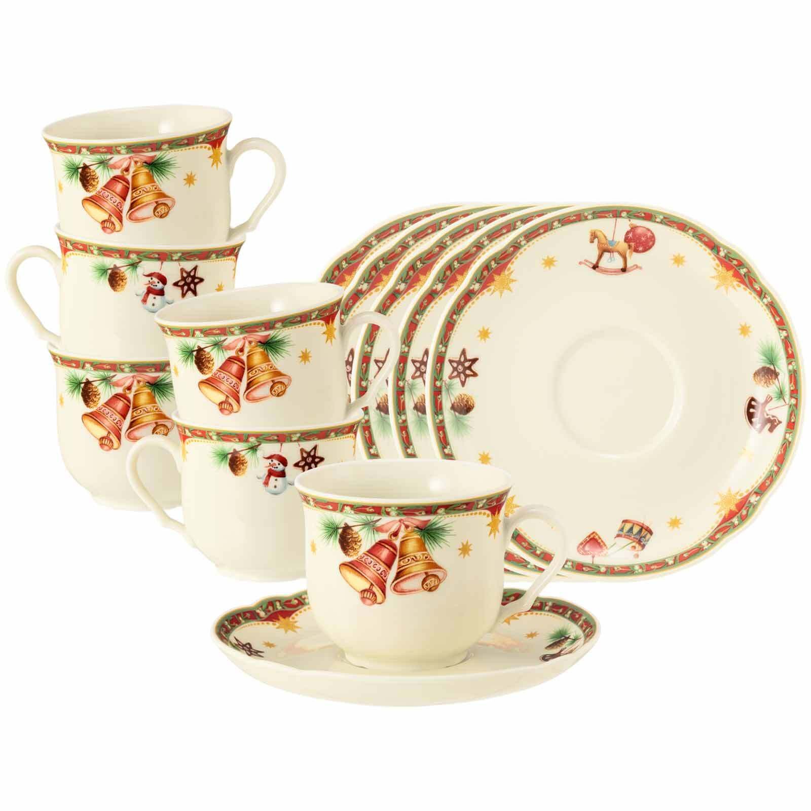 Seltmann Weiden Tasse Marieluise Weihnachtsnostalgie, 12-tlg., Porzellan