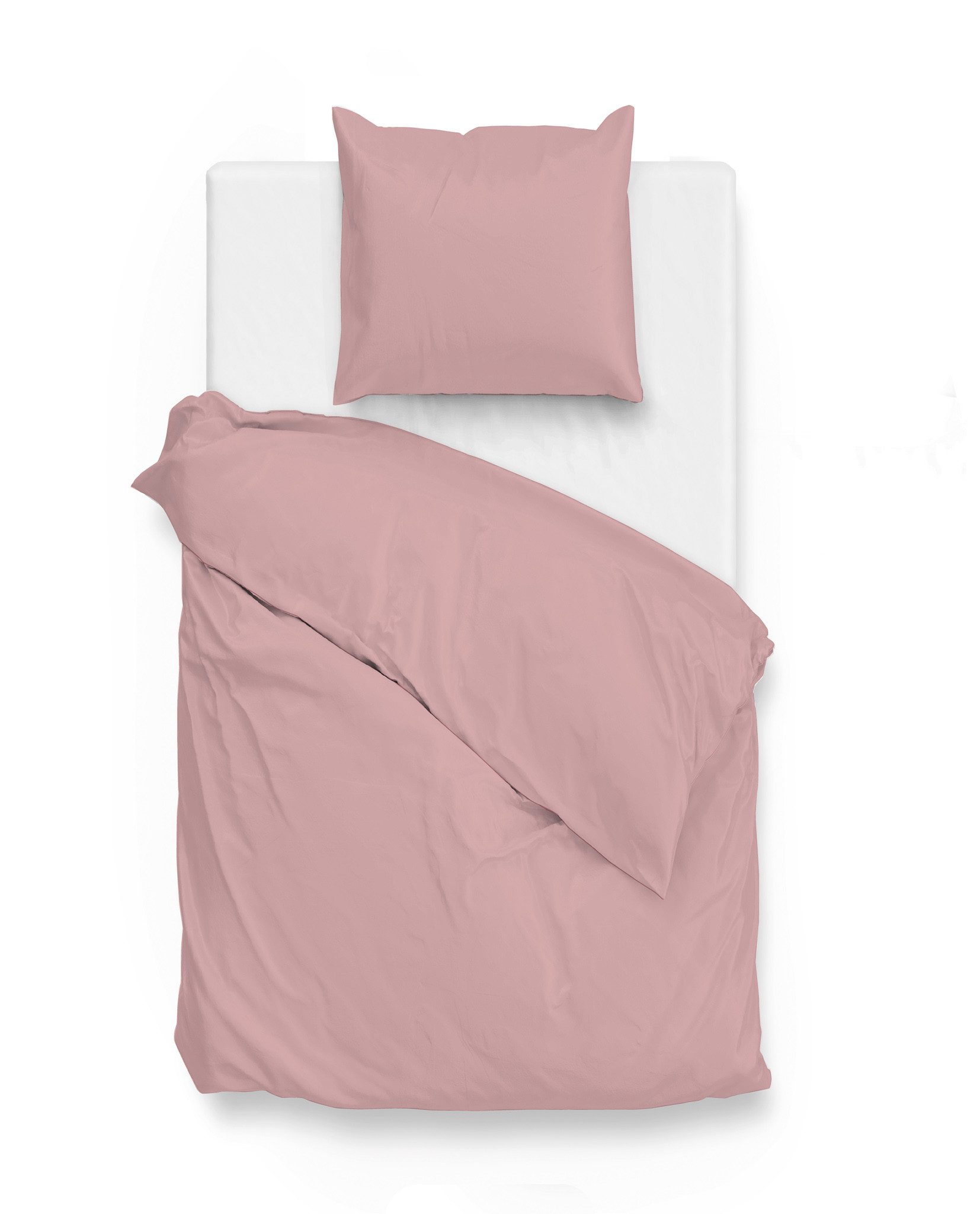 ZO HOME Bettwäsche Zo! Home Mako-Satin Bettwäsche 135x200 cm Satinado uni Shady Pink rosa, Mako-Satin, 2 teilig
