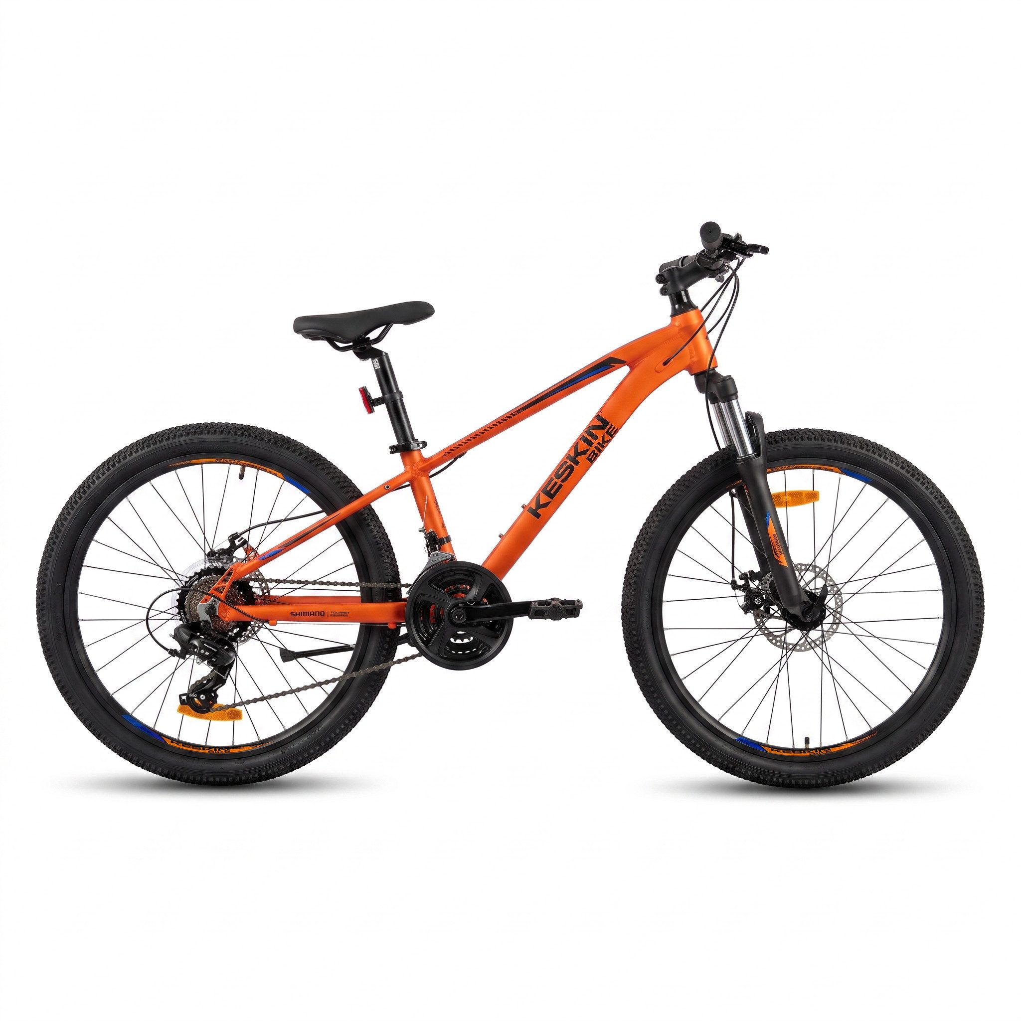 Keskin eBike Mountainbike Keskin MTB1 – 24 Zoll Mountainbike – leichter Aluminium-Rahmen, 21 Gang Shimano RD-TY300/EF500 Schaltwerk, Kettenschaltung, (Aluminiumrahmen, mechanischen Scheibenbremsen), mit 24"x 2,35" Luftreifen ideal für Gelände und Alltag