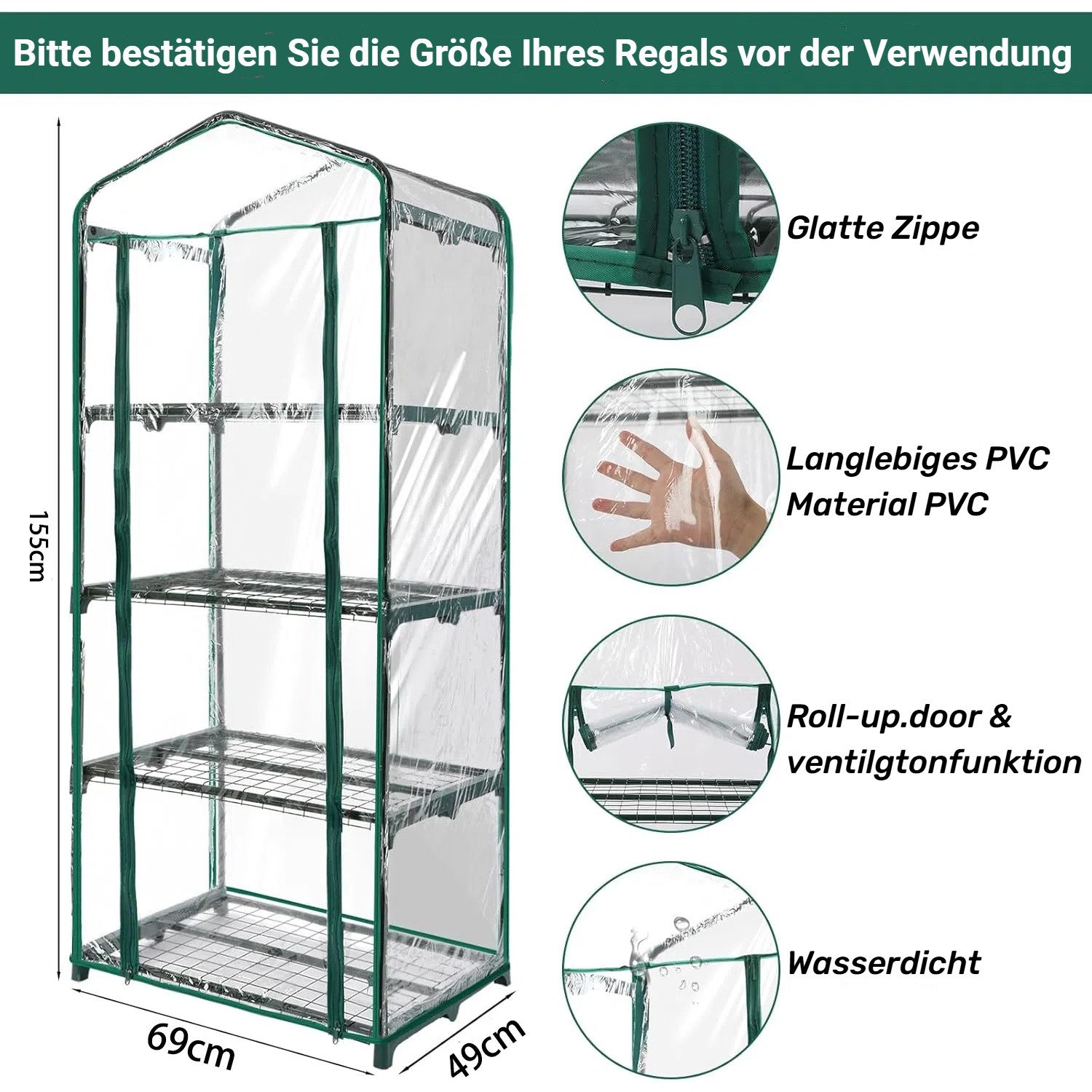 BlingBin Foliengewächshaus Gewächshaus-Ersatzabdeckung, Transparent, Gewäch günstig online kaufen