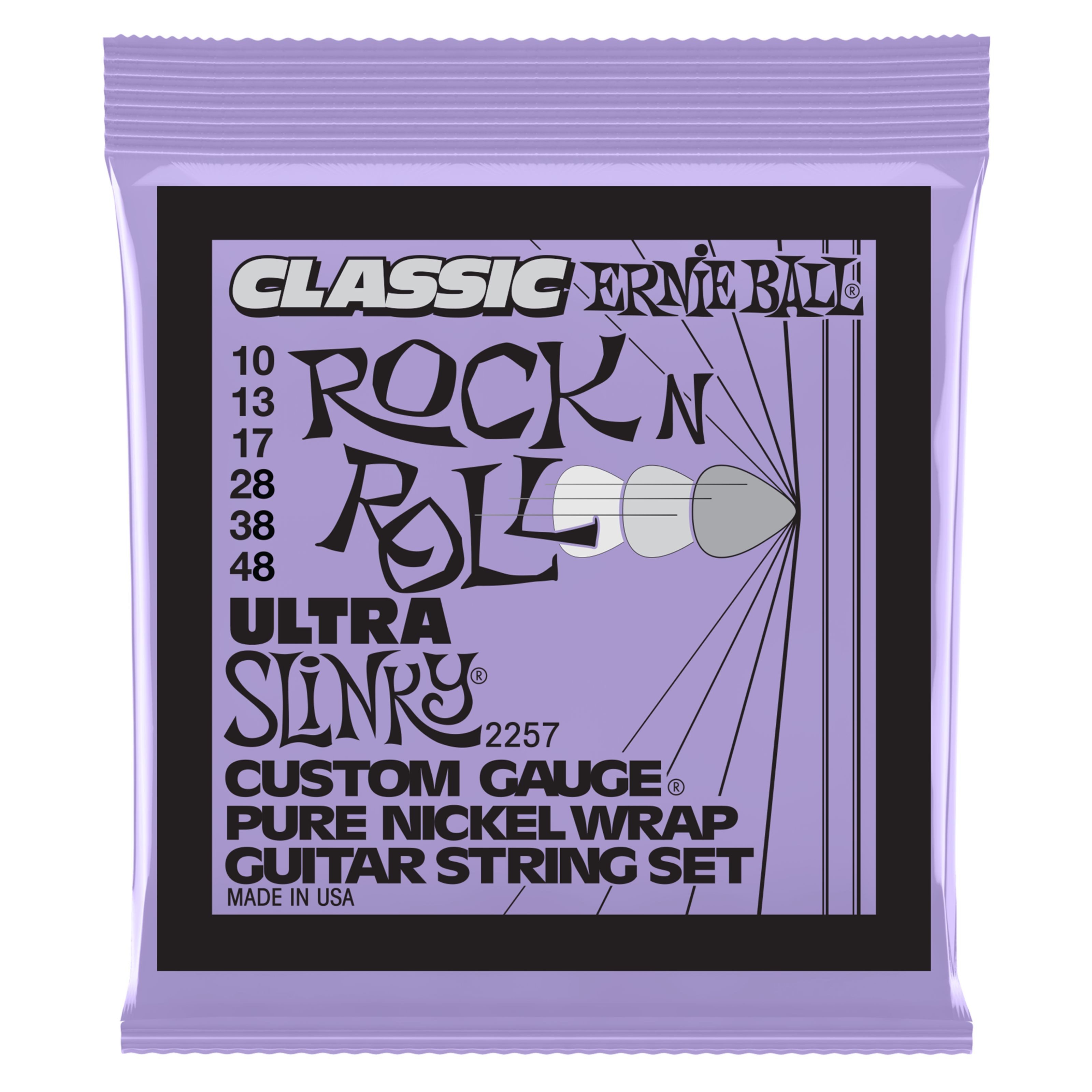 Ernie Ball Saiten, EB2257 10-48 Rock'n Roll Ultra Slinky Pure Nickel - E-Gitarrensaiten