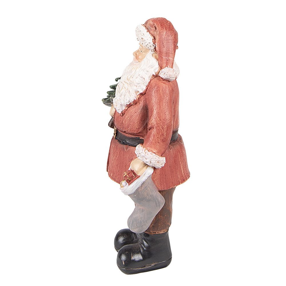 Clayre & Eef Weihnachtsmann Weihnachtsmann 17x13x40 cm Rot Polyresin Weihnachtsdekoration, Sammlerfigur, Weihnachtsfigur, Sammelfigur, Weihnachtsmann