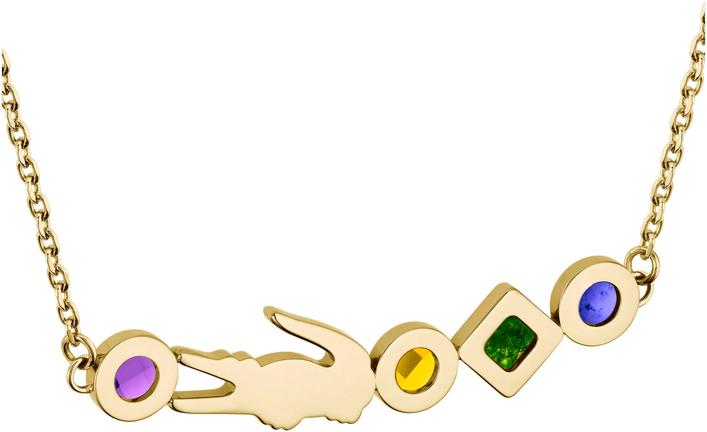 Lacoste Kette mit Anhänger DEVA, 2040360, mit Sodalith, Topas, Amethyst, Moosachat
