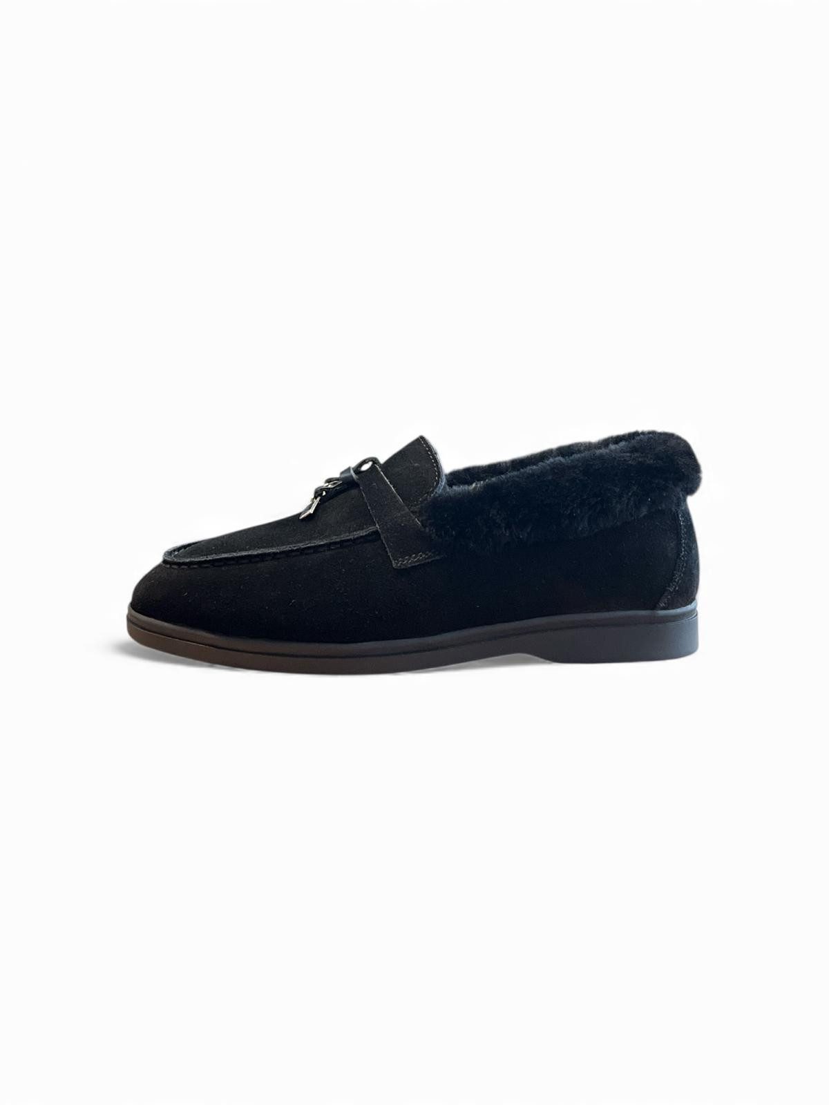 Begoria Damen Leder Loafer gefüttert mit Fell – Mokassins Mokassin