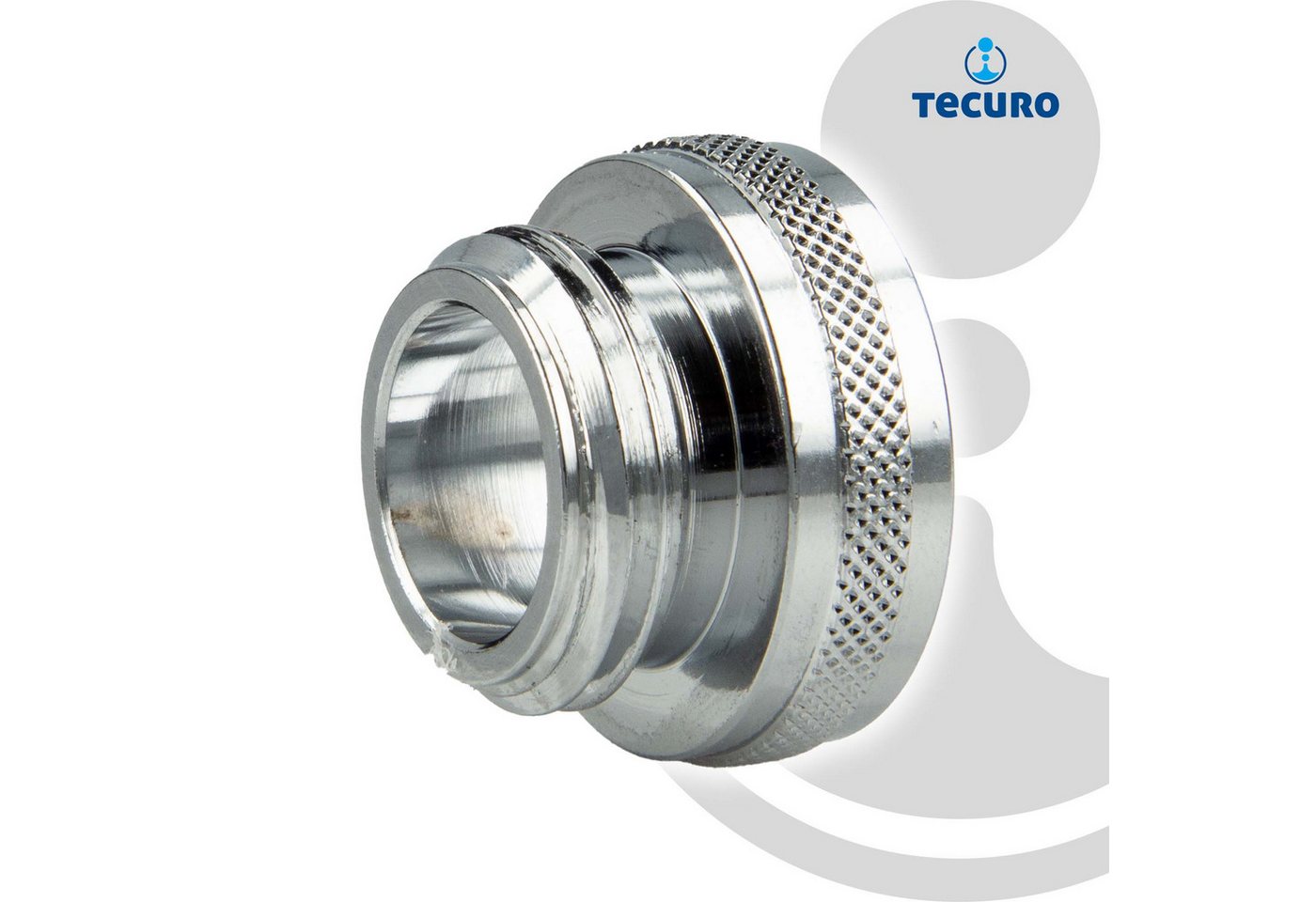 Thumbnail - tecuro Gewindefitting Reduzierstück Adapter M24 x 1 IG auf 1/2 Zoll Außengewinde, chrom