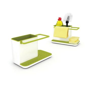 Joseph Joseph Küchenorganizer-Set Caddy™ Kitchen Sink Organiser, Spülbecken-Ordnungshelfer klein Waschbecken Organisator, Weiß/Grün