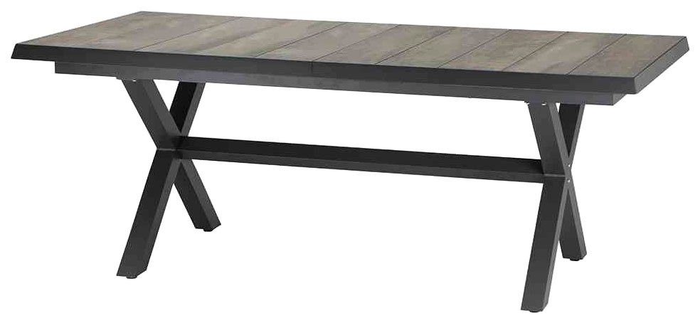 Siena Garden Garten-Essgruppe Corido, (5-tlg., 4 Sessel: 76x62x109 cm, Tisch Sincro: 200/260x100x77 cm), Aluminium, Keramik, verstellbar, ausziehbar, Inkl. Auflagen