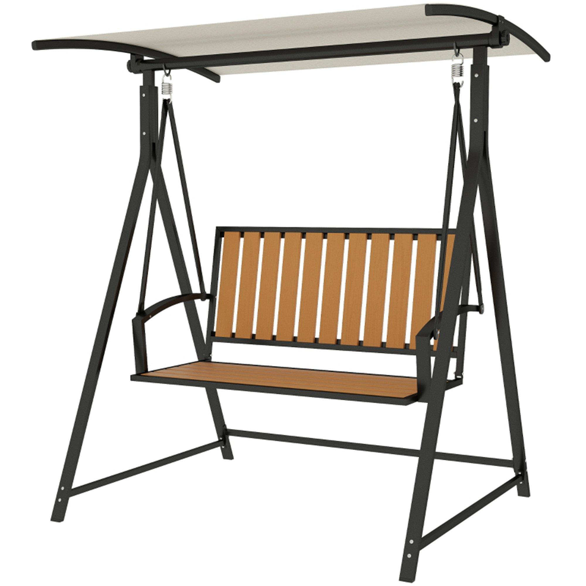 Hollywoodschaukel mit verstellbarem Sonnendach, 2-Sitzer Gartenschaukel