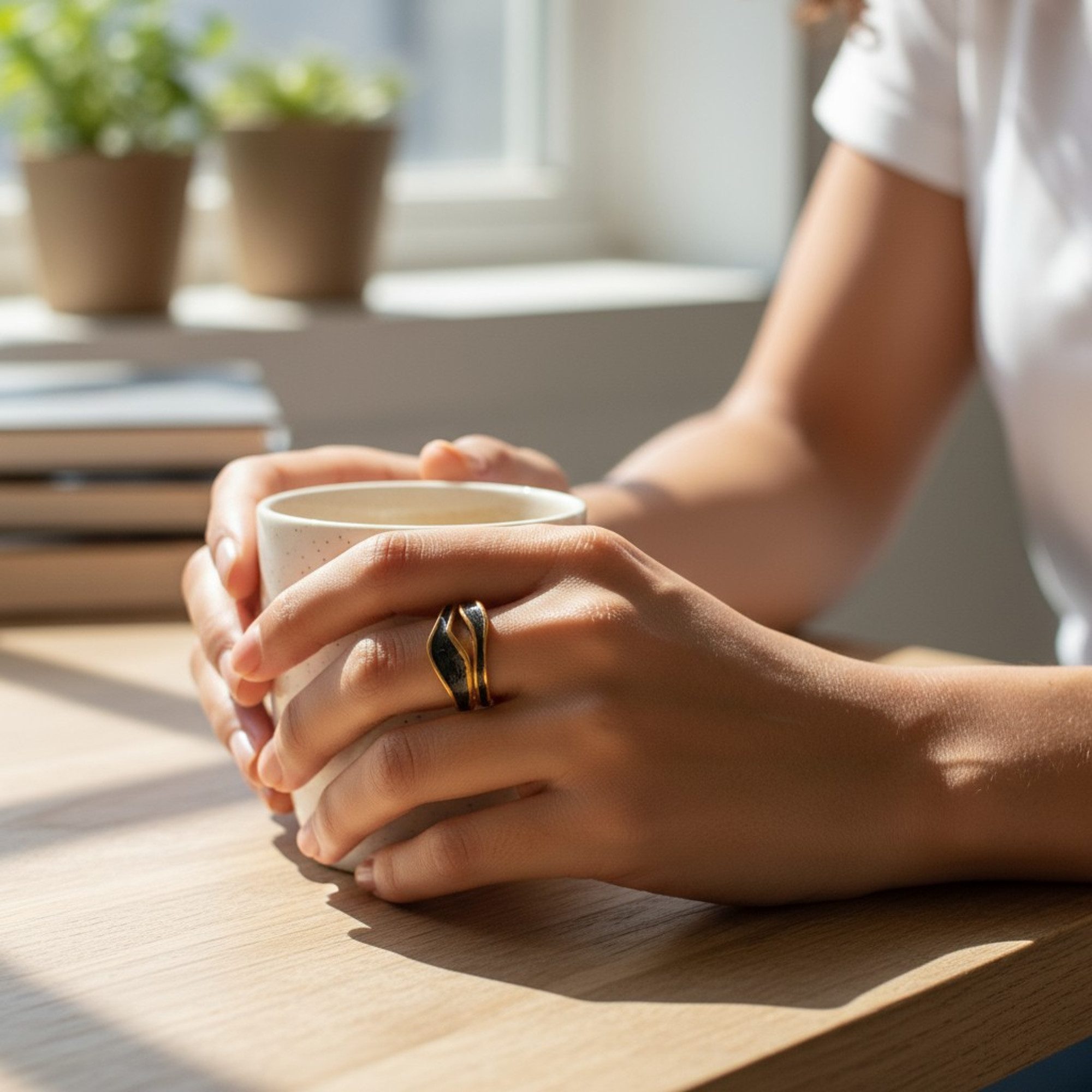 KARMA Fingerring Damenring Gold Weiß od- Schwarz Ring Edelstahl vergoldet ( günstig online kaufen