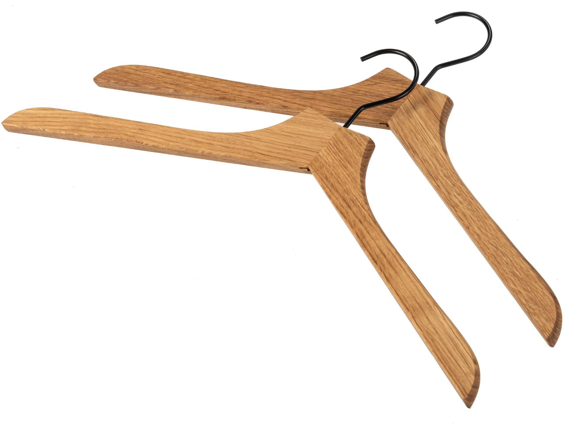 Holz Frank Kleiderbügel Kleiderbügel aus geölter Eiche mit schwarzem Haken - 41 x 23 x 1,2 cm, (1-tlg) – Bild 3 von 3