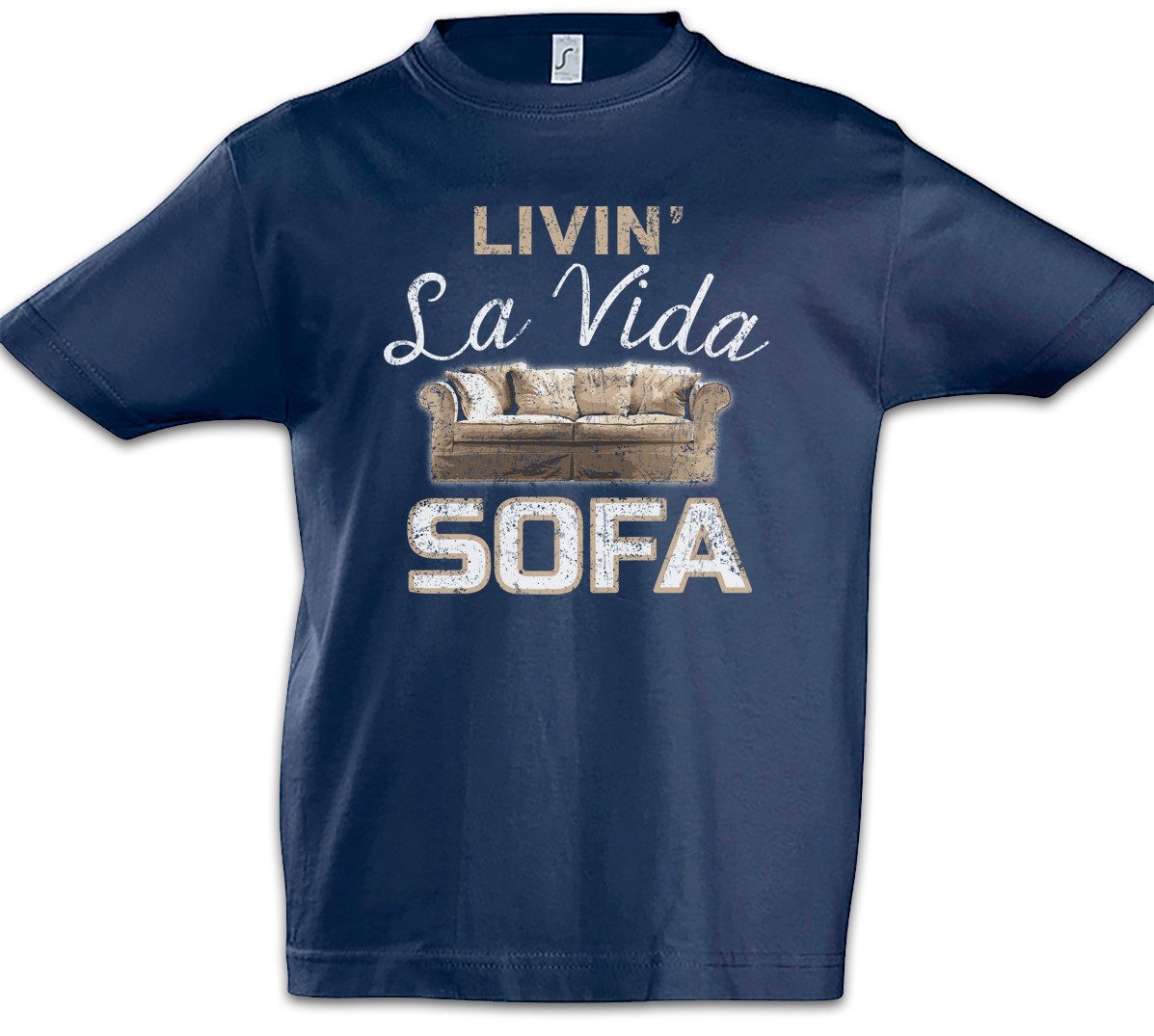 Urban Backwoods Print-Shirt Livin La Vida Sofa Kinder T-Shirt Couching Couch Potatoe Geek Nerd TV (1-tlg) Gamer Chillen Chiller Loca