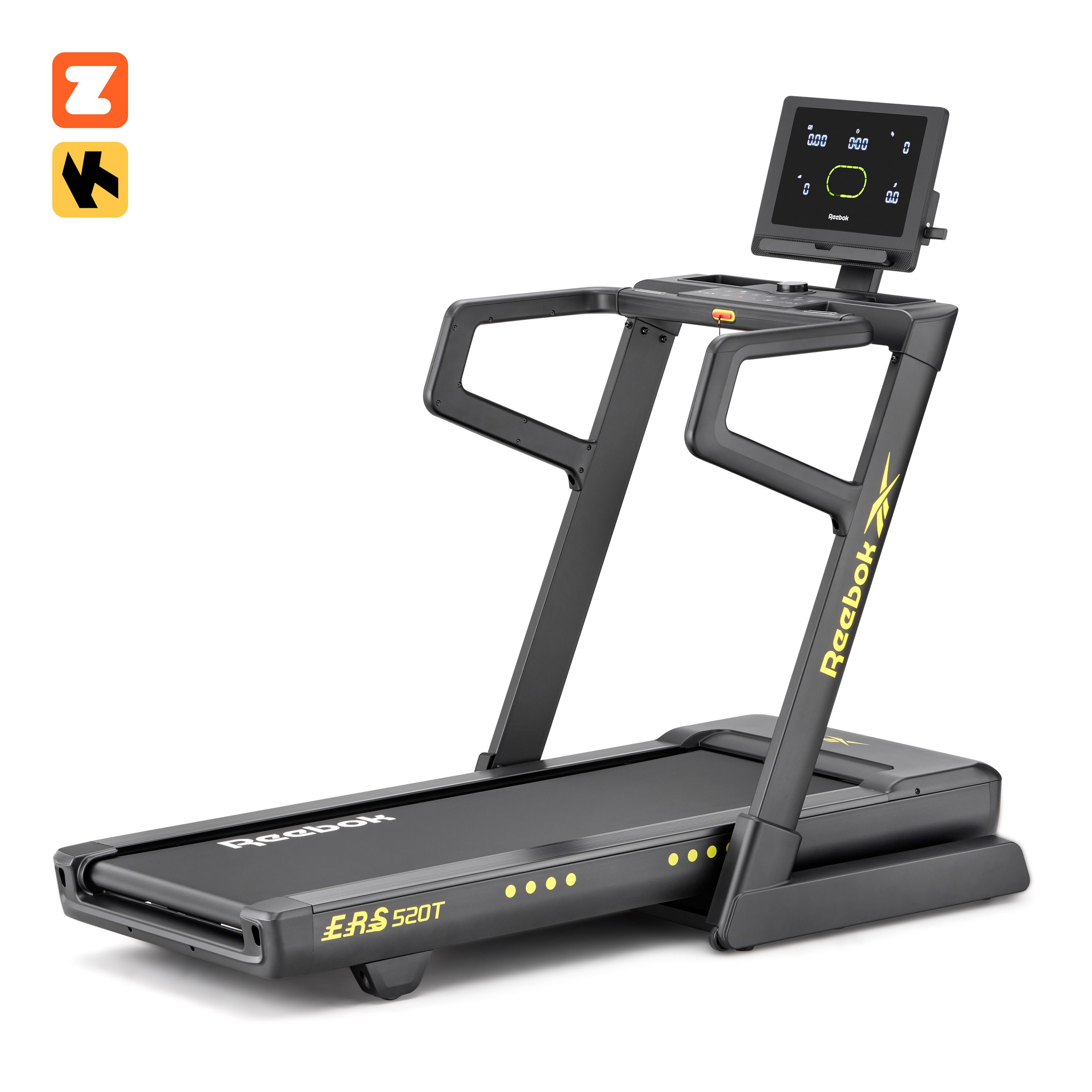 Reebok Laufband Reebok ERS 520T Laufband – klappbar, 20 km/h, Brushless-Motor, 4-fach-Dämpfung, Bodenniveau-Ausgleich