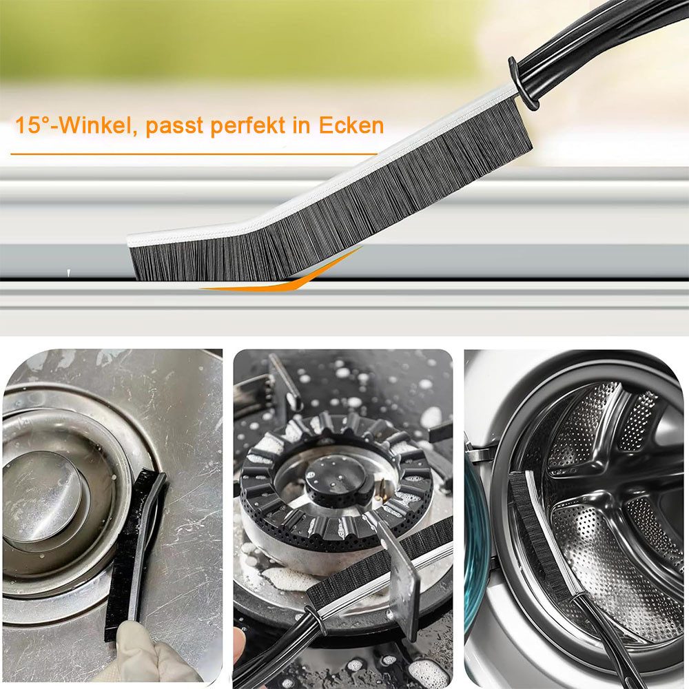 TUWENA Reinigungsbürsten-Set Fugenbürste Hartborsten, Multifunktionale Spaltreinigungsbürste, (6-tlg) – Bild 2 von 5