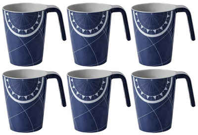 Marine Business Tasse Kaffee- Becher Tasse, Kaffeepot, Mug, Melamin, Pacific - Serie 6er Set, Melamin