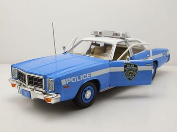 GREENLIGHT collectibles Modellauto Dodge Monaco NYPD New York Police 1978 blau weiß Modellauto 1:18 Green, Maßstab 1:18