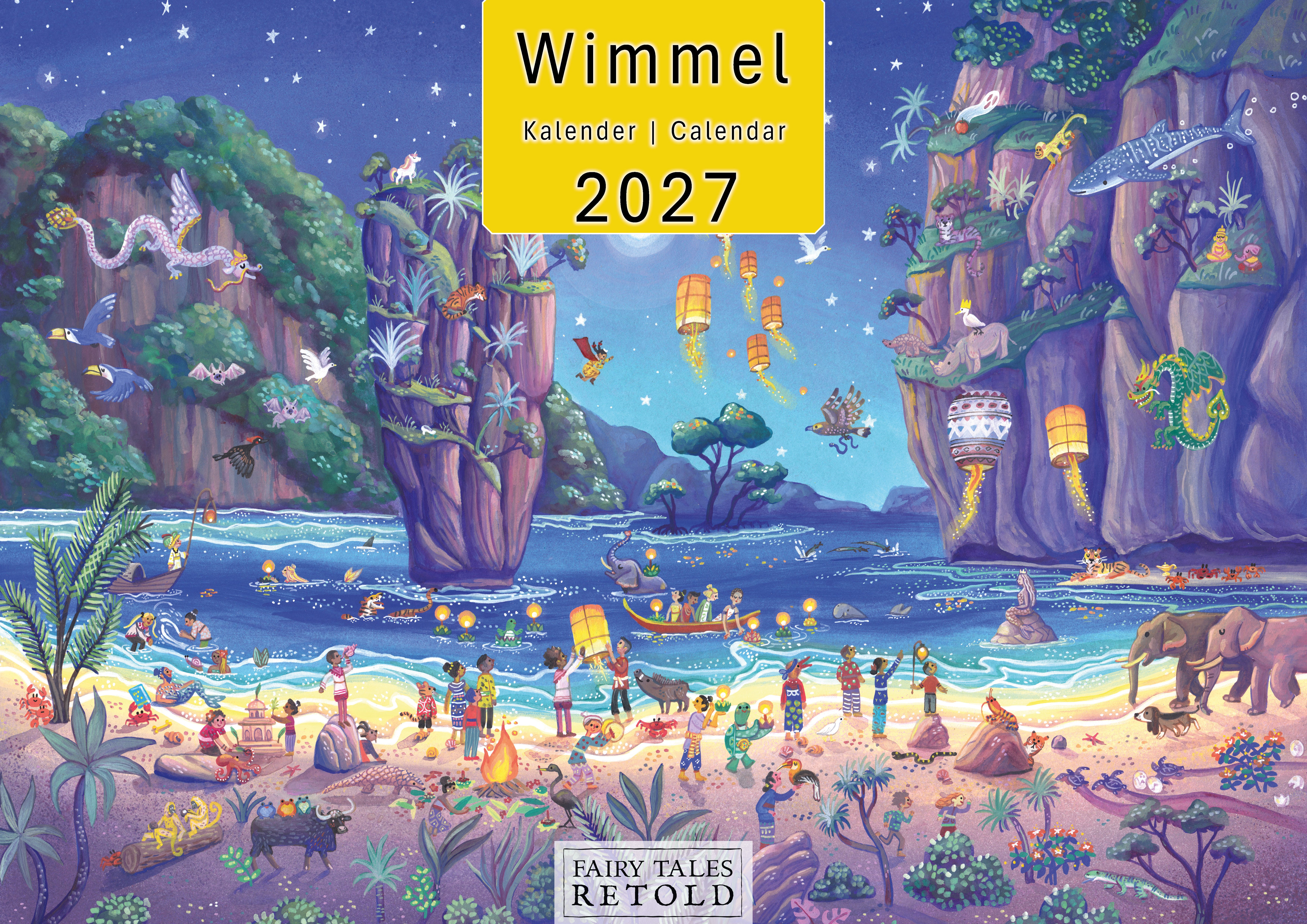 Fairy Tales Retold Wandkalender Wimmelkalender 2027: Wo ist Luna Wimmelkalender - A3 Format, Stephan Kalinski, Claudia Piras