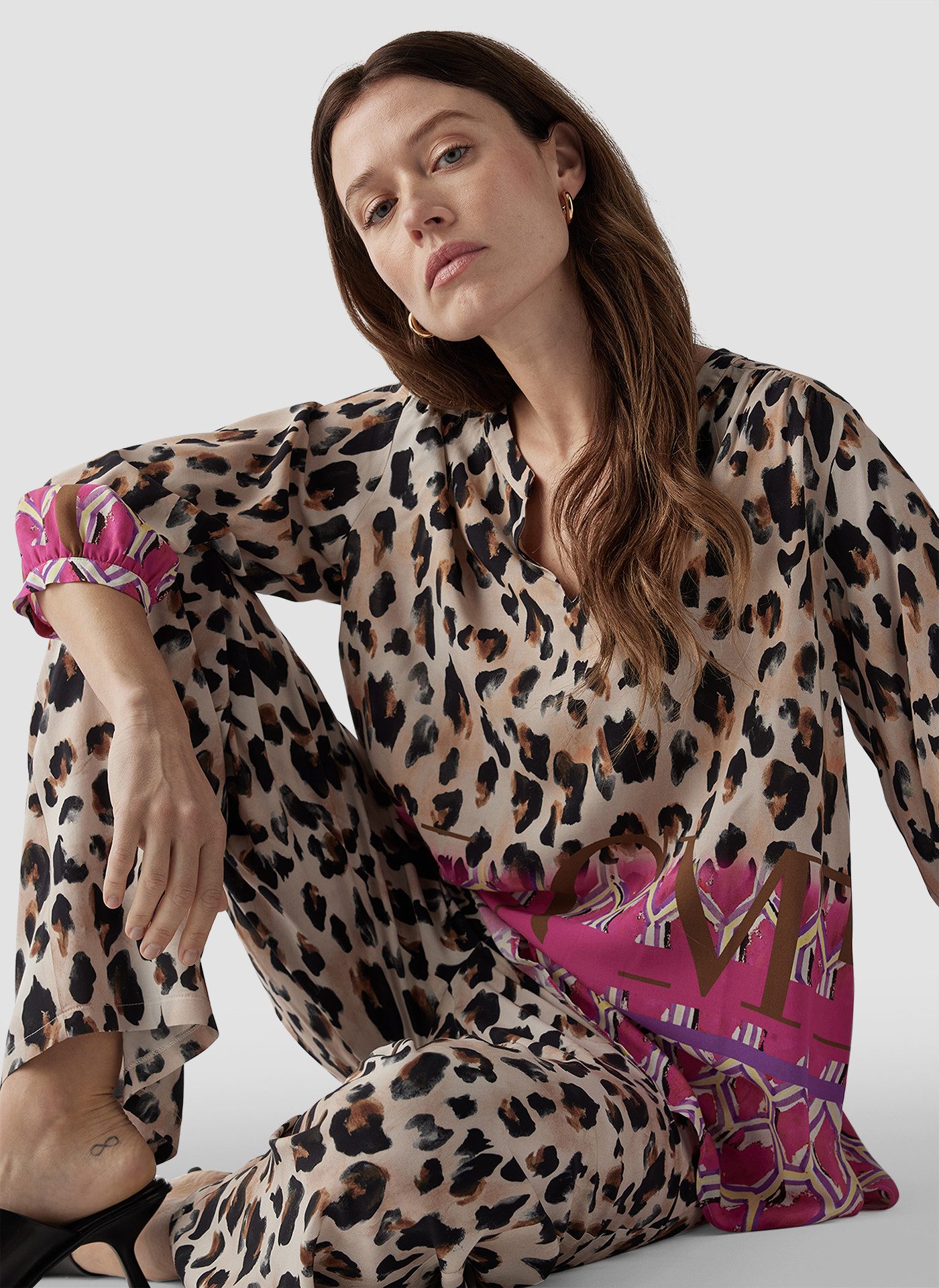 LeComte Klassische Bluse LeComte Tunika mit Animalmuster