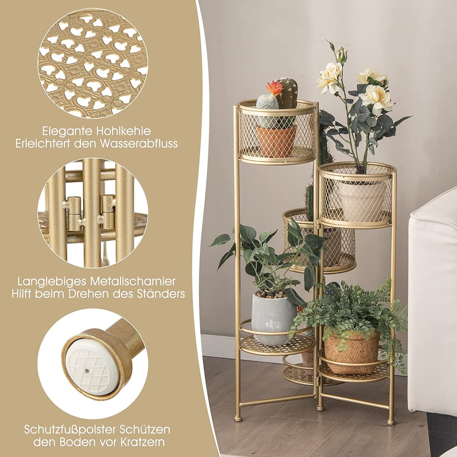 KOMFOTTEU Gewächshaus 6-stöckiger Pfla...