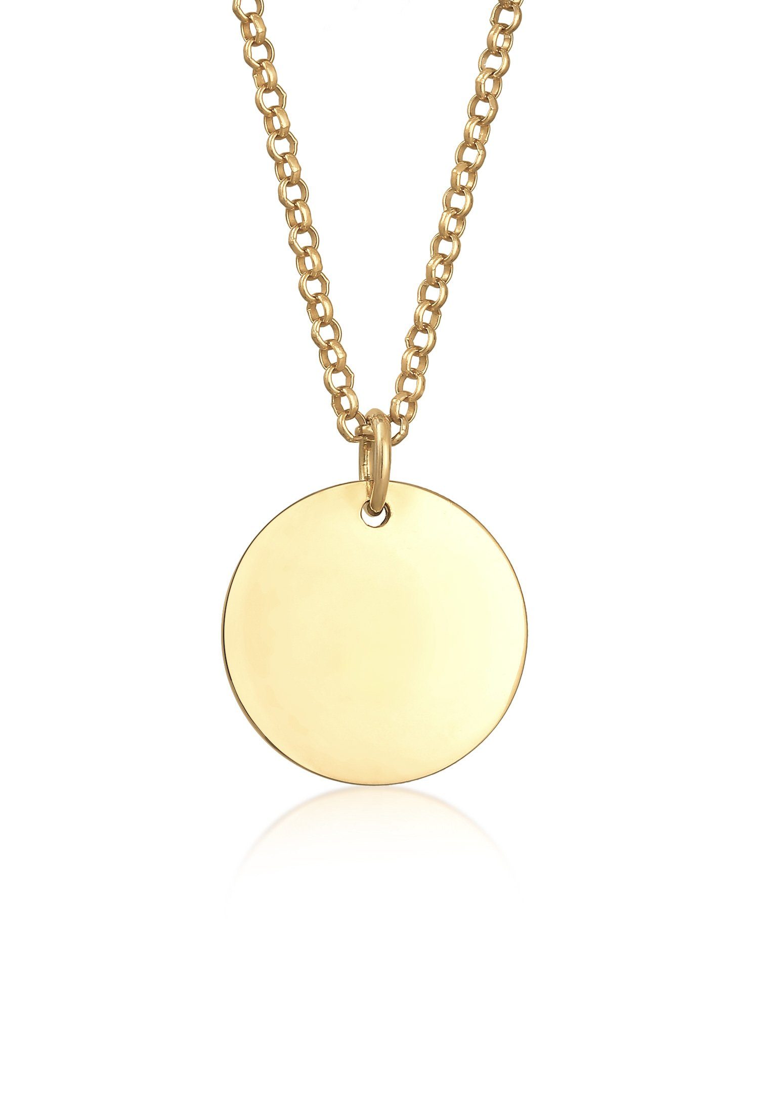Kette mit Anhänger Basic Plättchen Erbskette 925 Silber