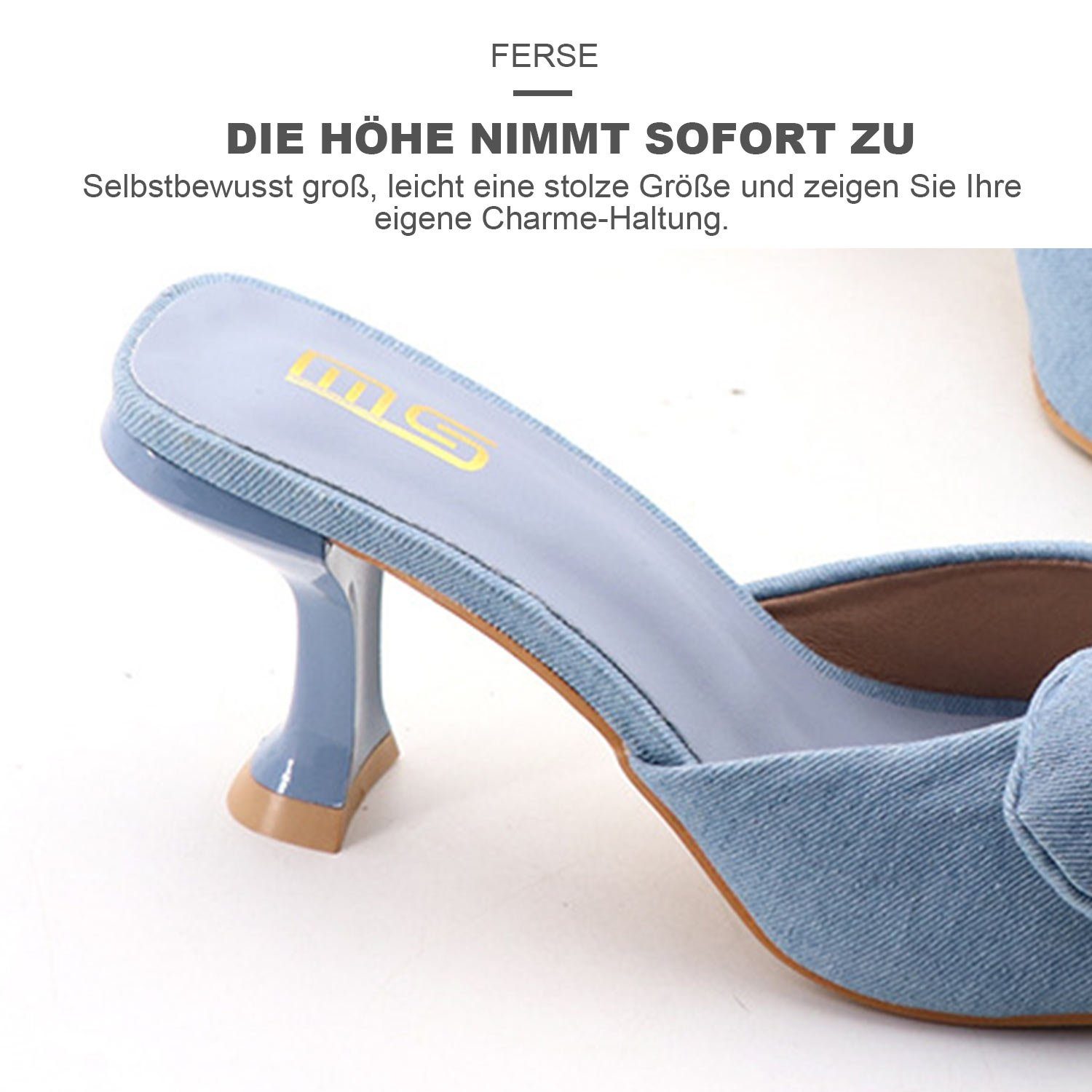 Abendschuhe Blau Hausschuhe Slippers Damen Daisred Sandalen High-Heel-Sandalette