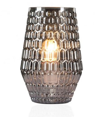 Pauleen LED Tischleuchte Crystal Sparkle, Leuchtmittel wechselbar, Warmweiß, E14, 3step dimmbar, Grau/Glas