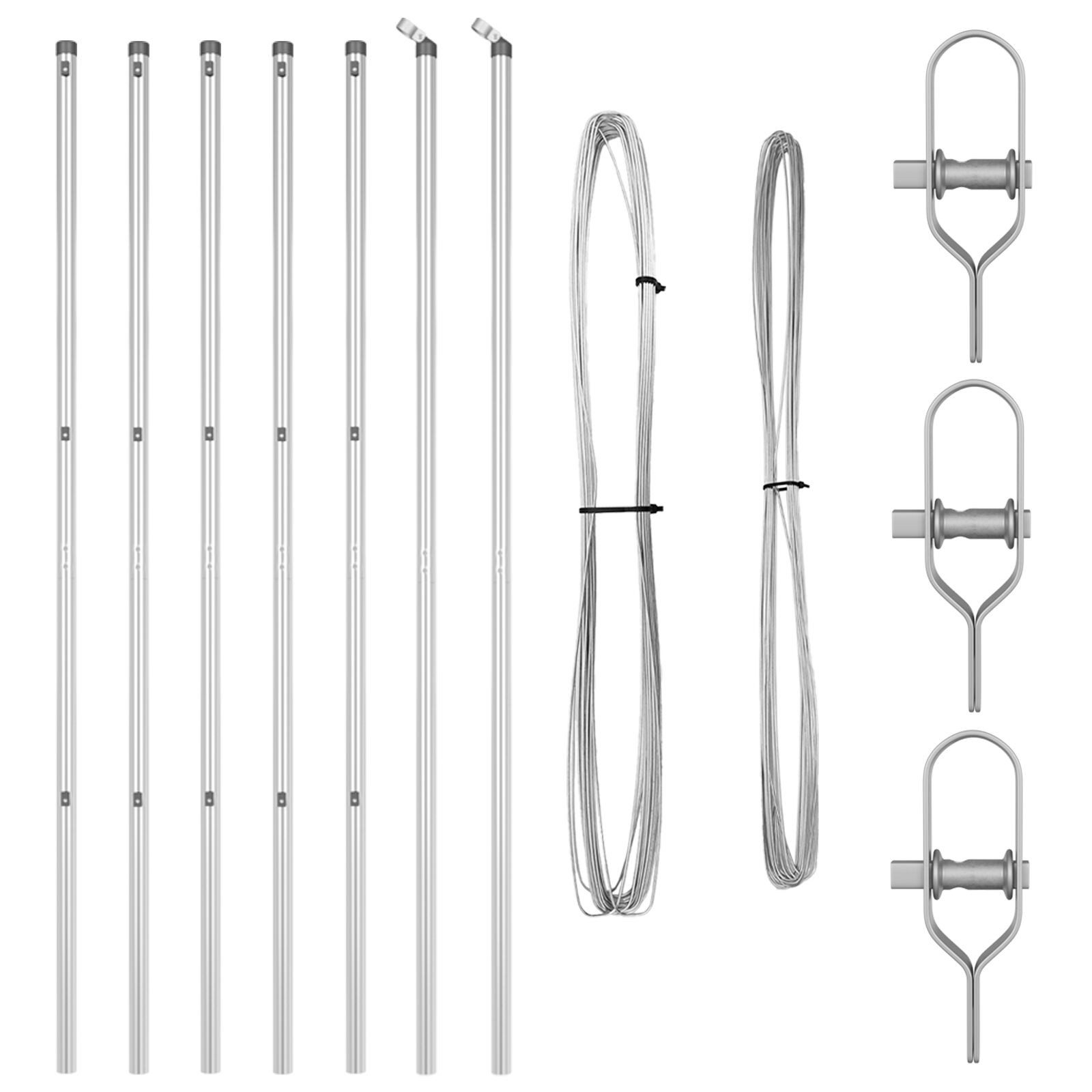 vidaXL Zaunpfosten Zaunpfosten 7 Stück Ø32 mm 150 cm Verzinkter Stahl, (7-St)