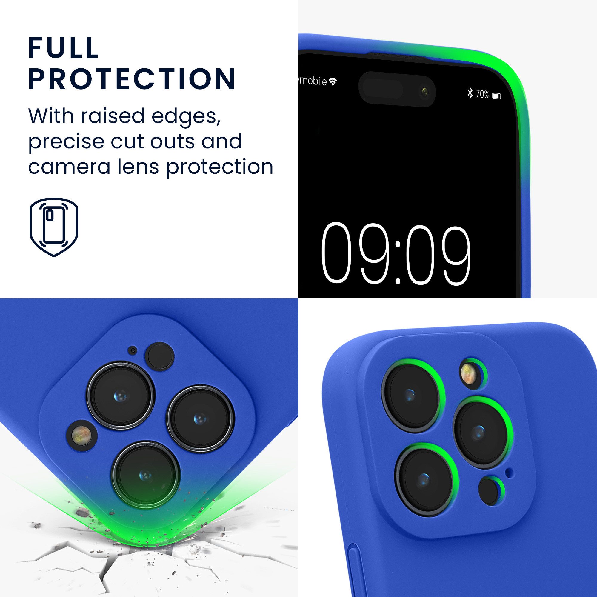 kwmobile Handyhülle Handyhülle für Apple iPhone 16 Pro Hülle, gummierte Handy Silikon Case - Schutzhülle Cover