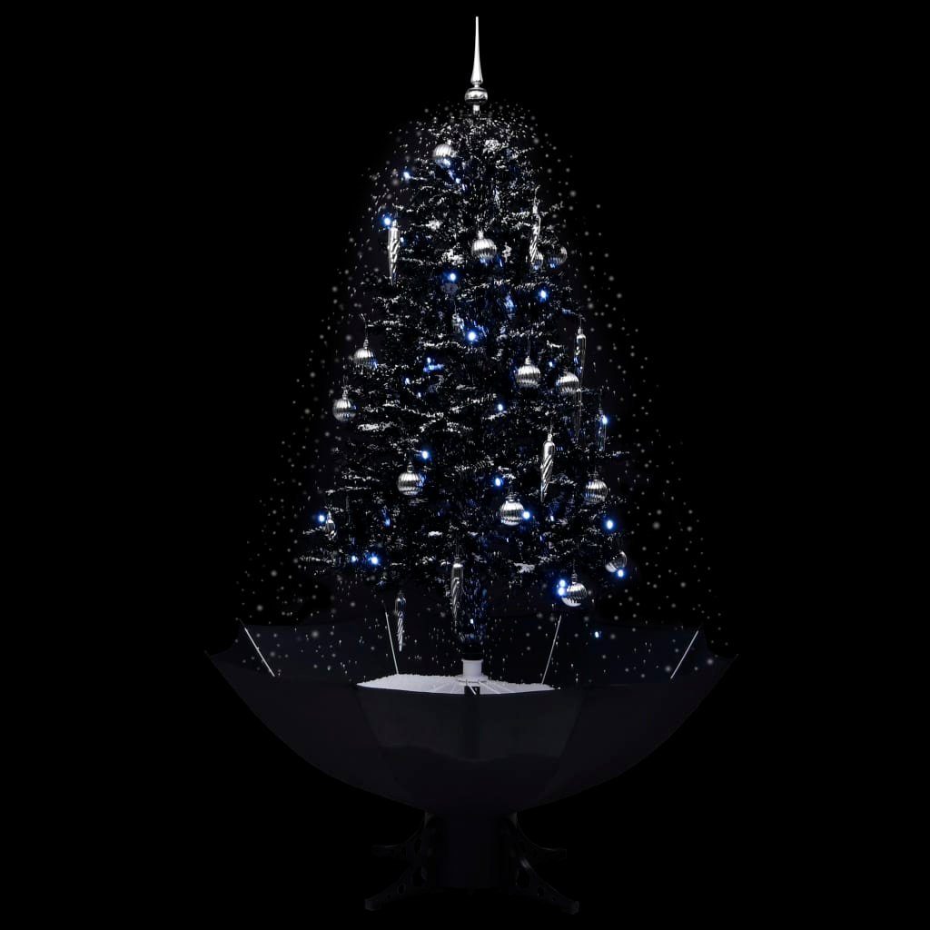 Weihnachtsbaum cm PVC furnicato Schneiender 170 Schwarz Künstlicher Weihnachtsbaum mit Schirmfuß