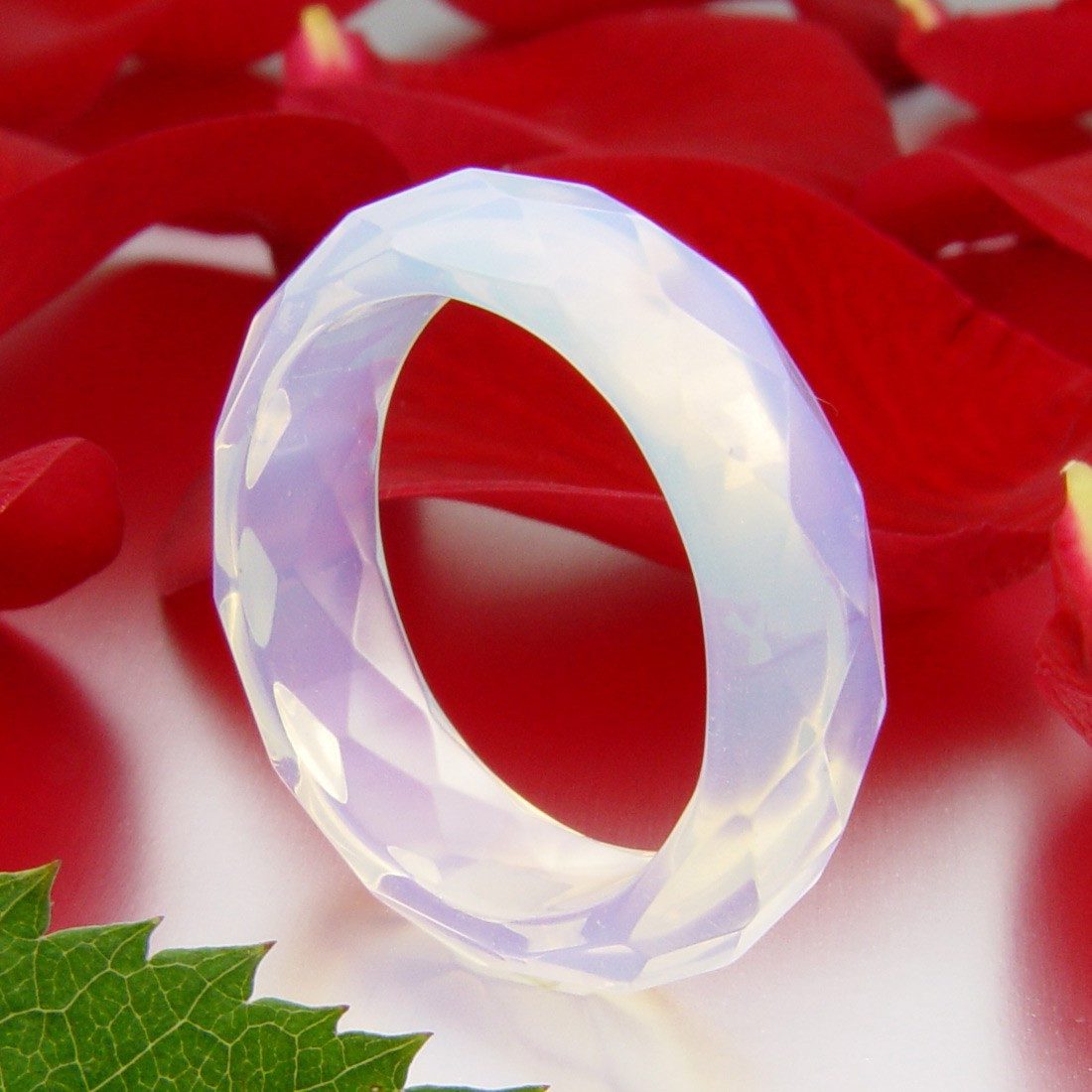 Schmuck Krone Fingerring Ring aus Opalit, facettiert günstig online kaufen