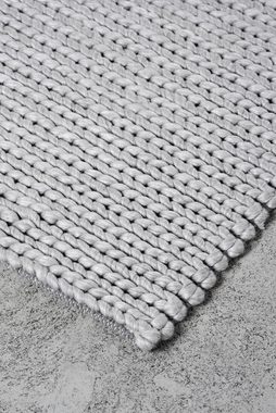 Teppich Jirda, carla&marge, Strickteppich (60 % Wolle), 200x300cm, breitmaschig gestrickter Teppich in Grau, rechteckig, Höhe: 20 mm, geeignet für Schlafzimmer und Wohnzimmer