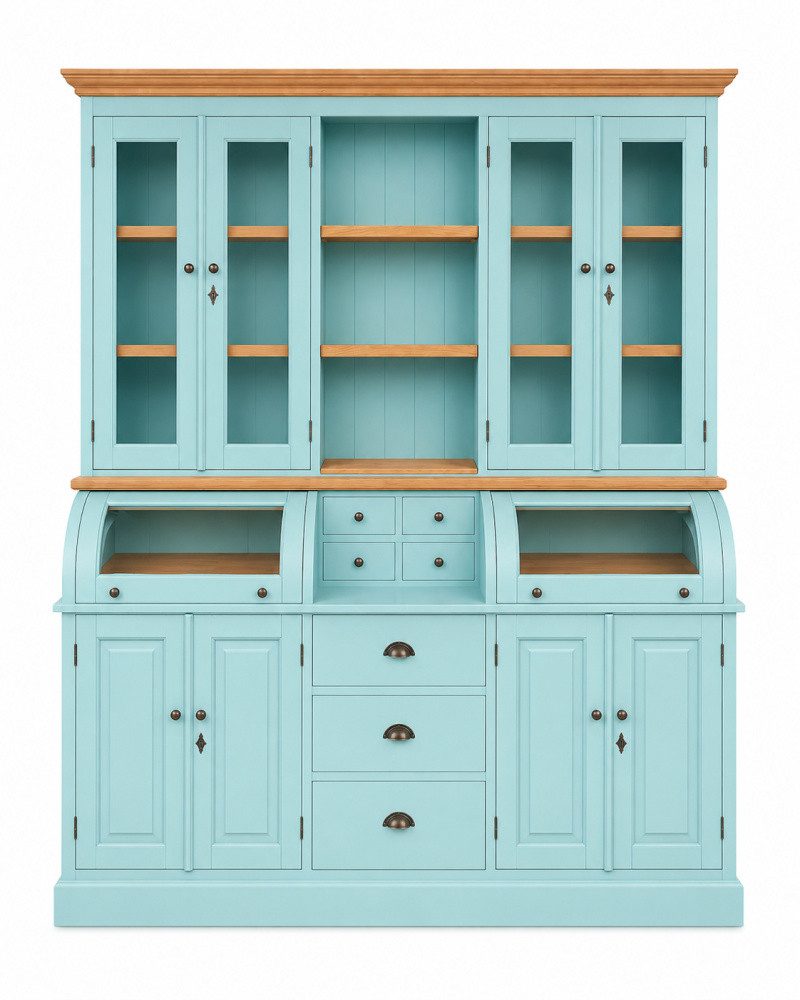 Wohnpalast Buffet Buffet Schrank Berlin 200 cm pastelltürkis mit Eiche
