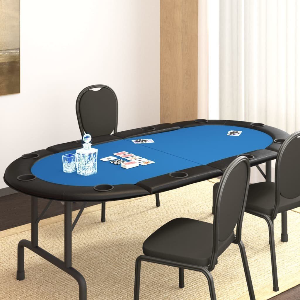 vidaXL Spieltisch Poker-Tischauflage Klappbar 10 Spieler Blau
