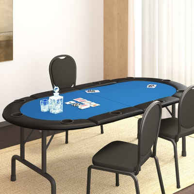 vidaXL Spieltisch Poker-Tischauflage Klappbar 10 Spieler Blau 208x106x3 cm, (1-tlg)