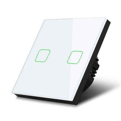 Maclean Energy Lichtschalter, Wechselschalter mit Touch-Steuerung; farbwechselde Anzeigebeleuchtung [ Grün / Rot ] inkl. LED-Adapter