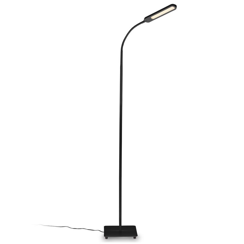 B.K.Licht Stehlampe Schwarz BKL1453, 6500K LED Touch CCT integriert, LED Dimmbar 8W fest - Stehleuchte Leselampe 3000K - Funktion Memory 600lm