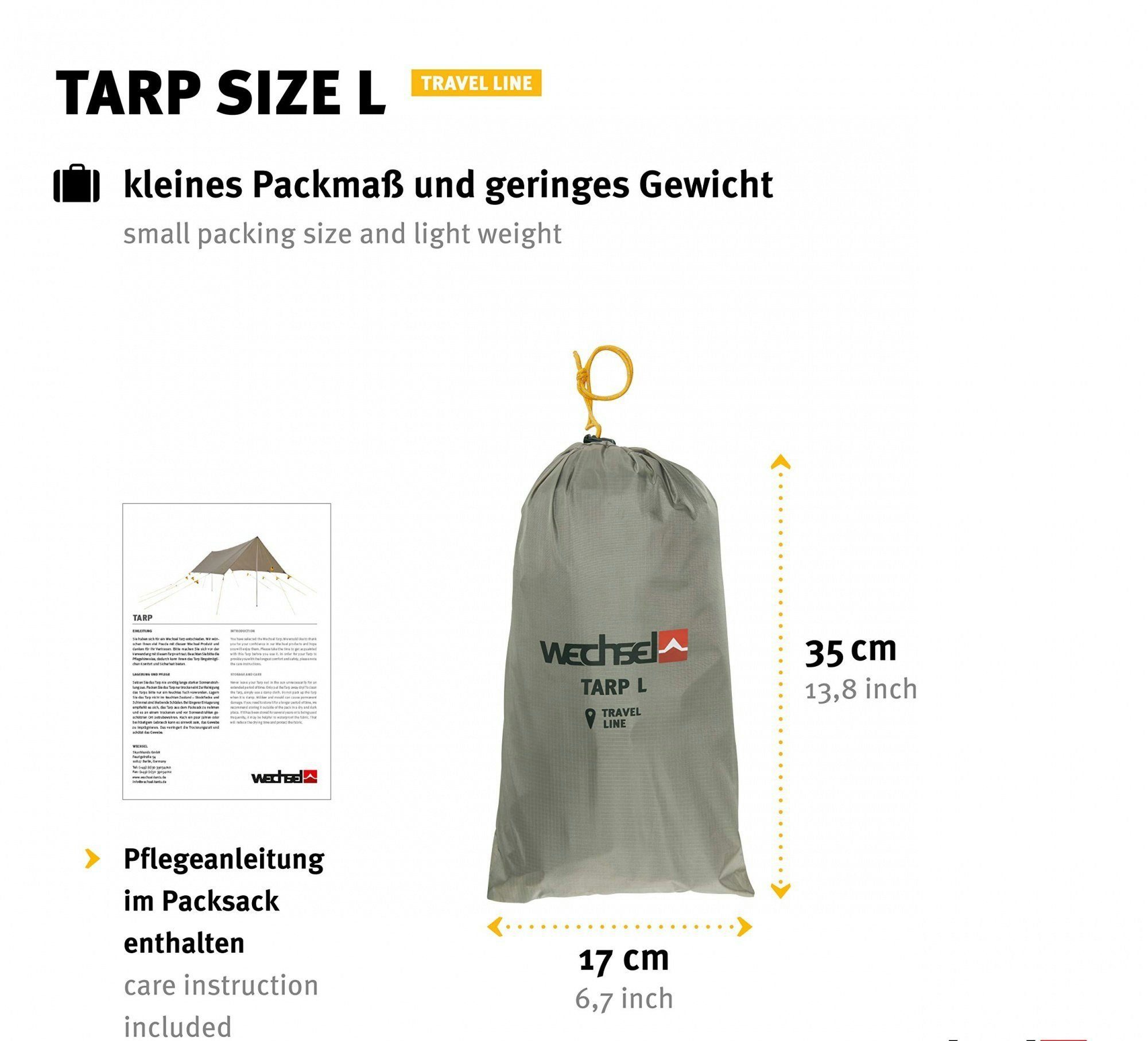 Zeltdach, Wechsel Universal cm, L 435 400 - - Travel Tarp x Tarp-Zelt Line Tents 6 Personen: