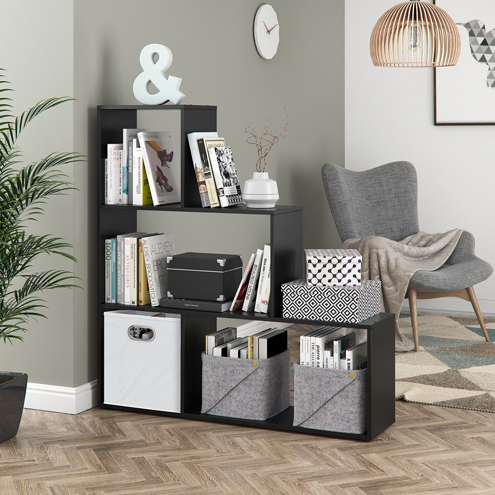 Vicco Raumteiler, Schwarz, 116 x 123 cm, 1-tlg., Freistehend
