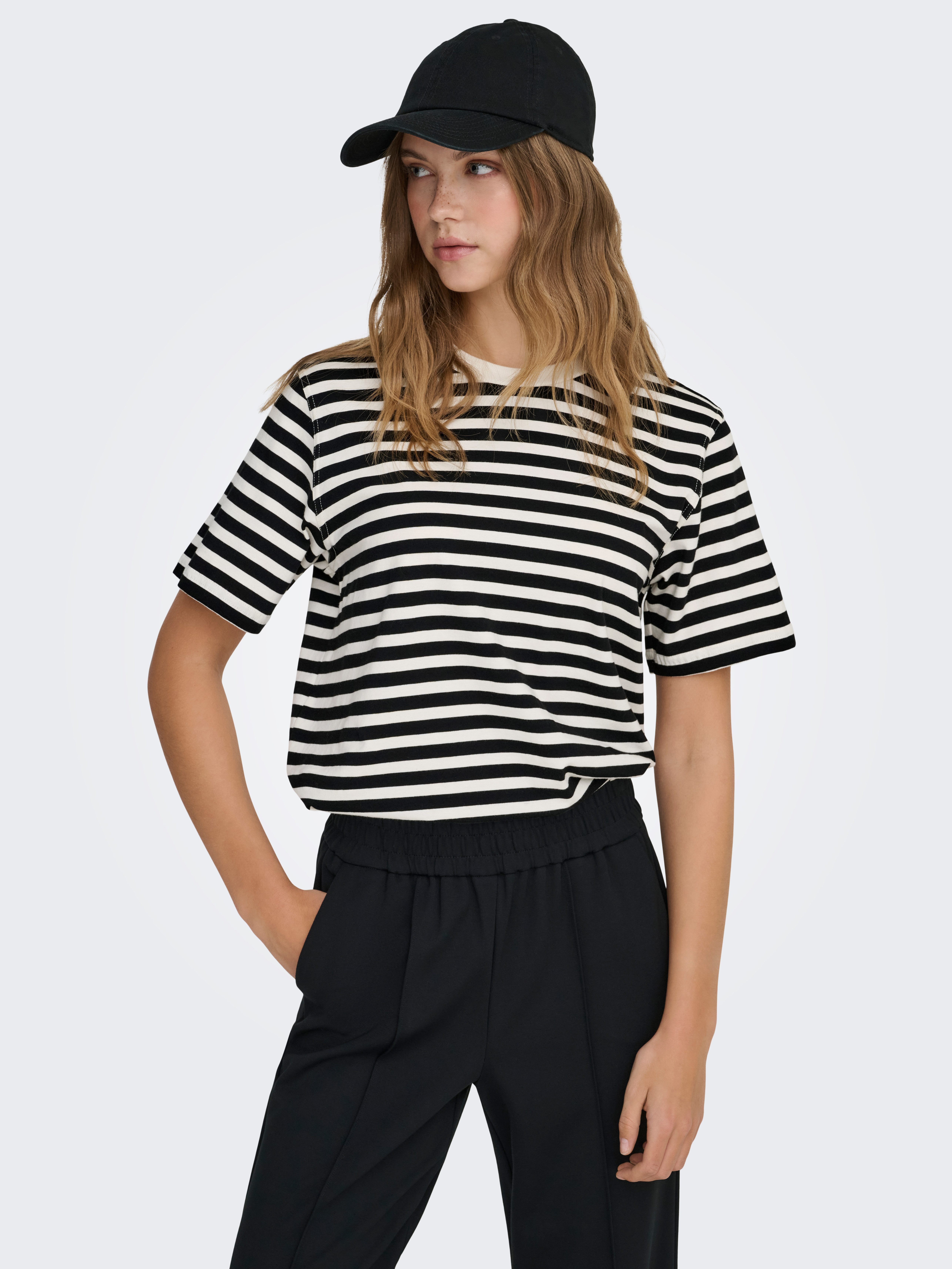 ONLY Kurzarmshirt ONLLIVINA S/S STRIPE TEE JRS NOOS