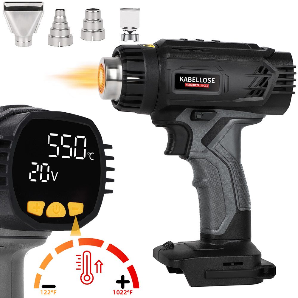 Elektrowerkzeug-Set Professionelle Heißluftfön 50℃-550℃ mit Große Digitalen LCD Bildschirm