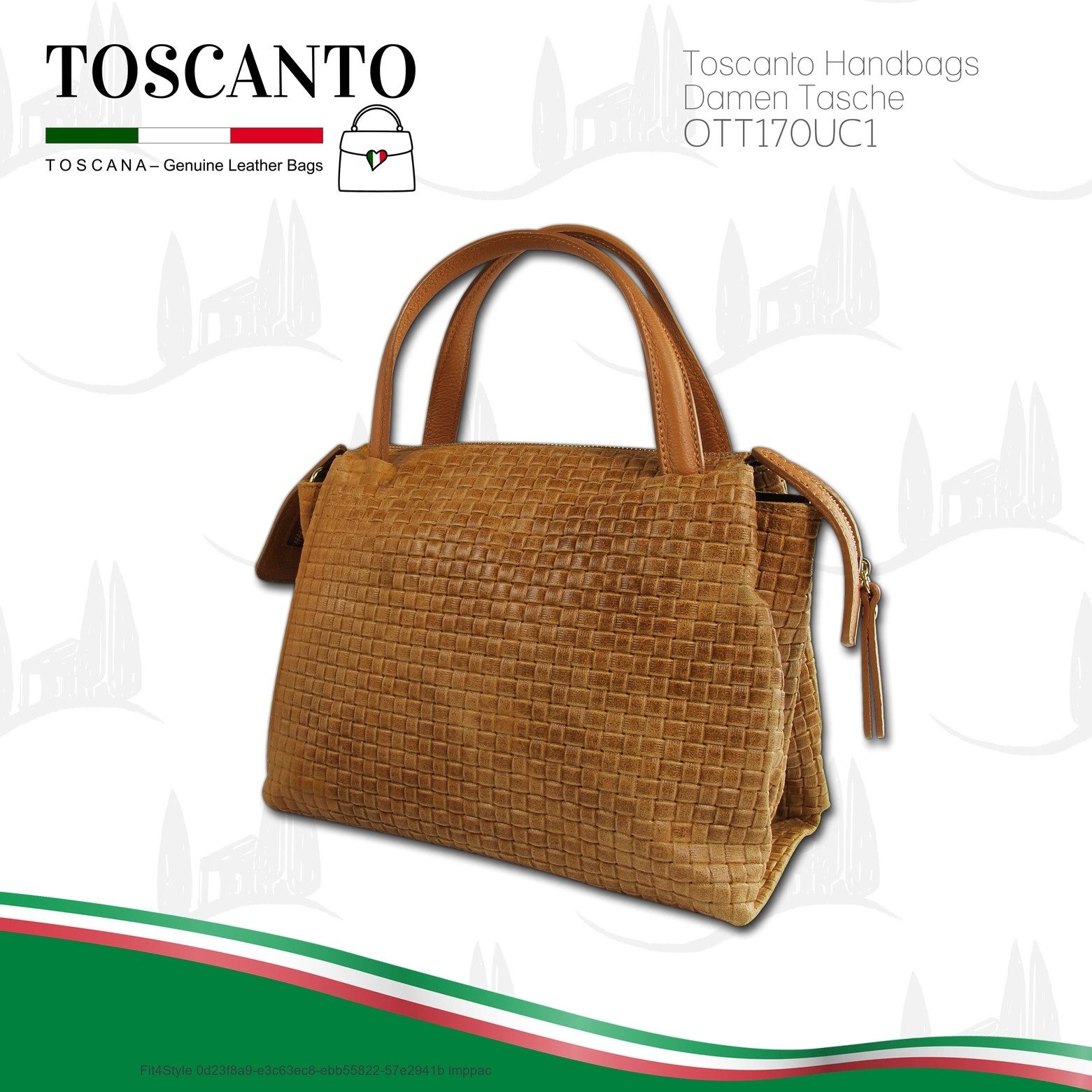 Toscanto Umhängetasche Toscanto Damen Umhängetasche Leder (Umhängetasche), Damen Leder Umhängetasche, braun ca. 30cm