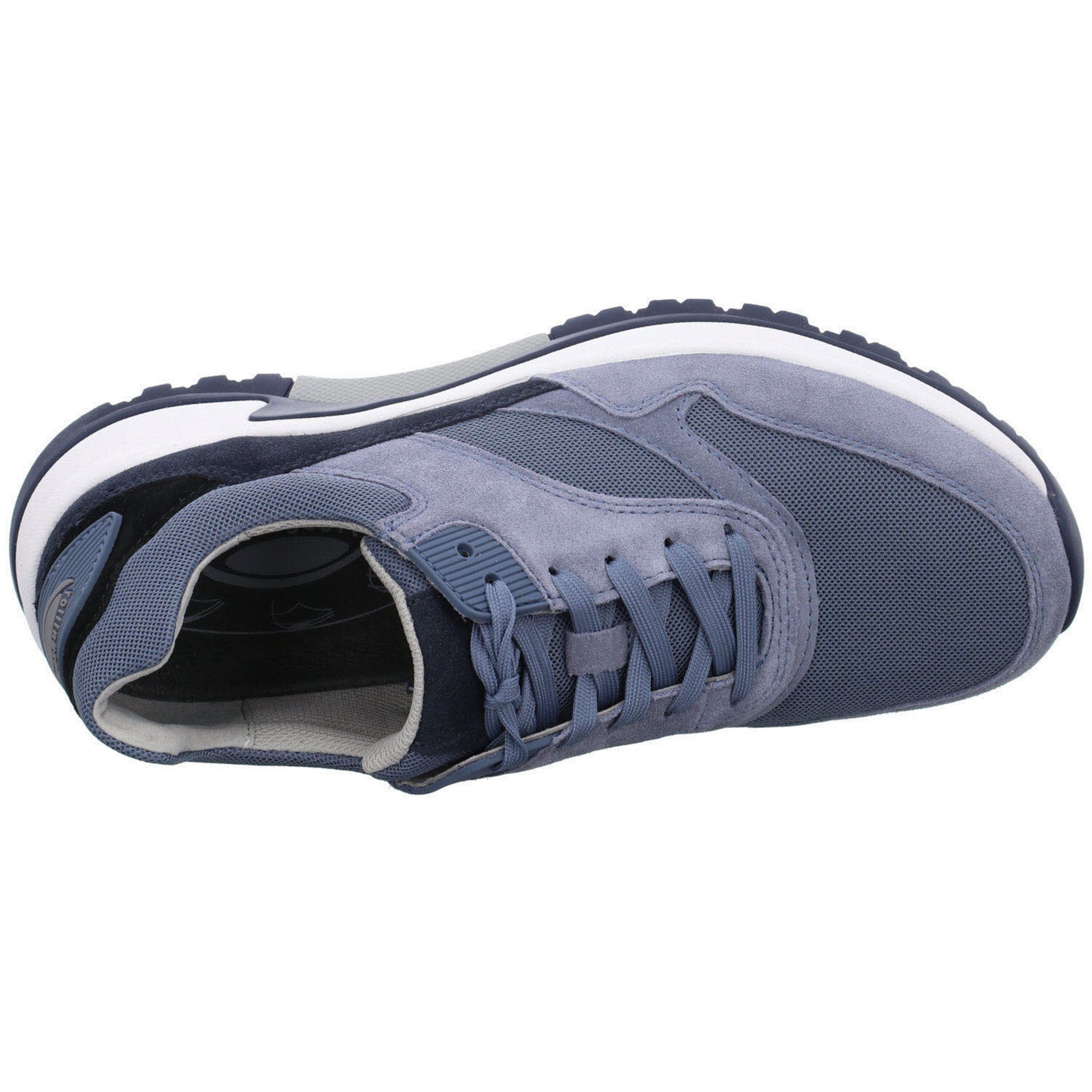 Schuhe Gabor hell Gabor Leder-/Textilkombination Rollingsoft Rollingsoft Schnürschuh blau Sneaker Sneaker Pius Herren