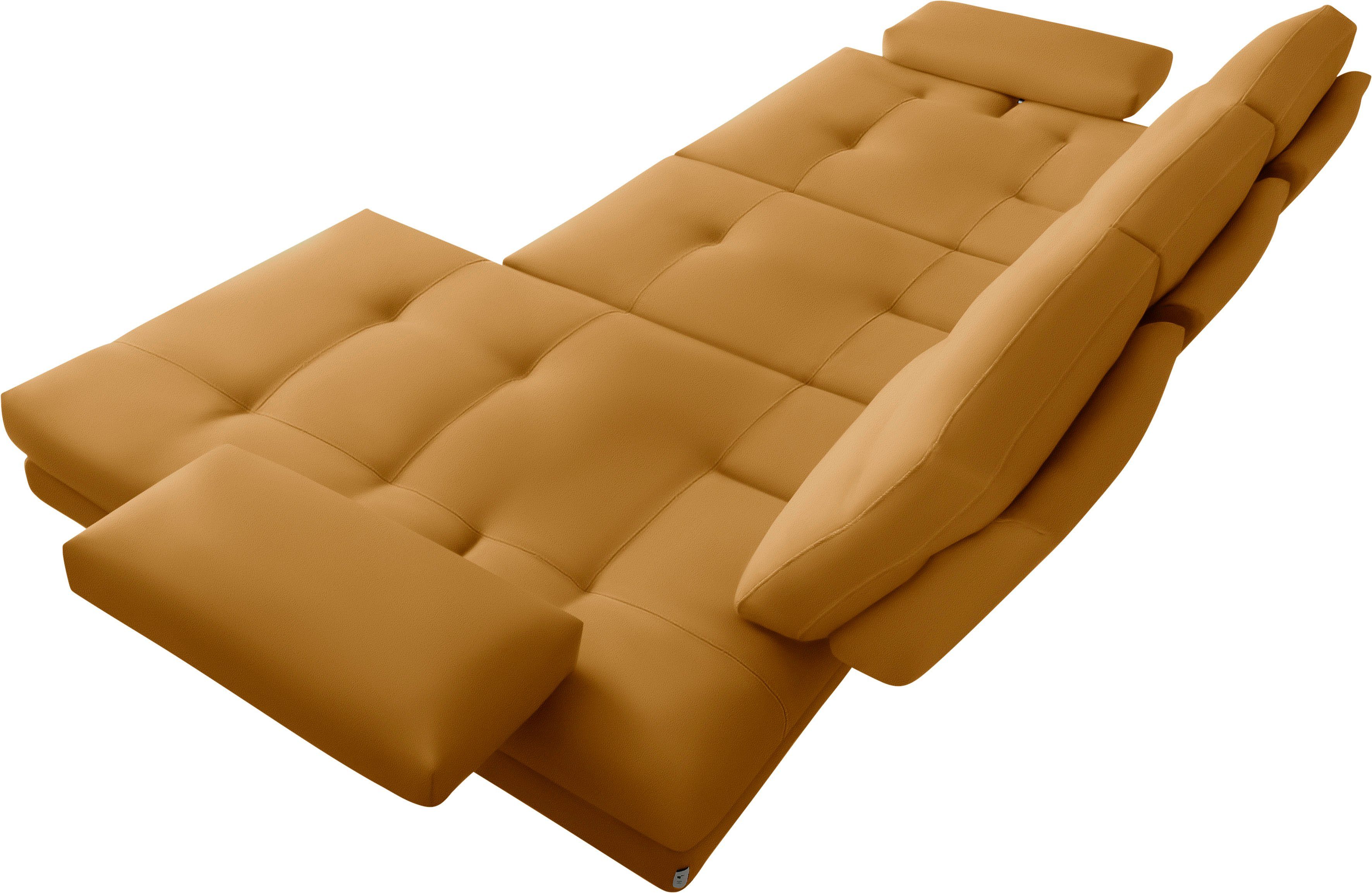 CALIA ITALIA Ecksofa Toby Wing, B/T: 288/153 cm, Designsofa mit hohem Sitzkomfort, L-Form, inklusive Sitztiefenverstellung, Füße in chrom glänzend