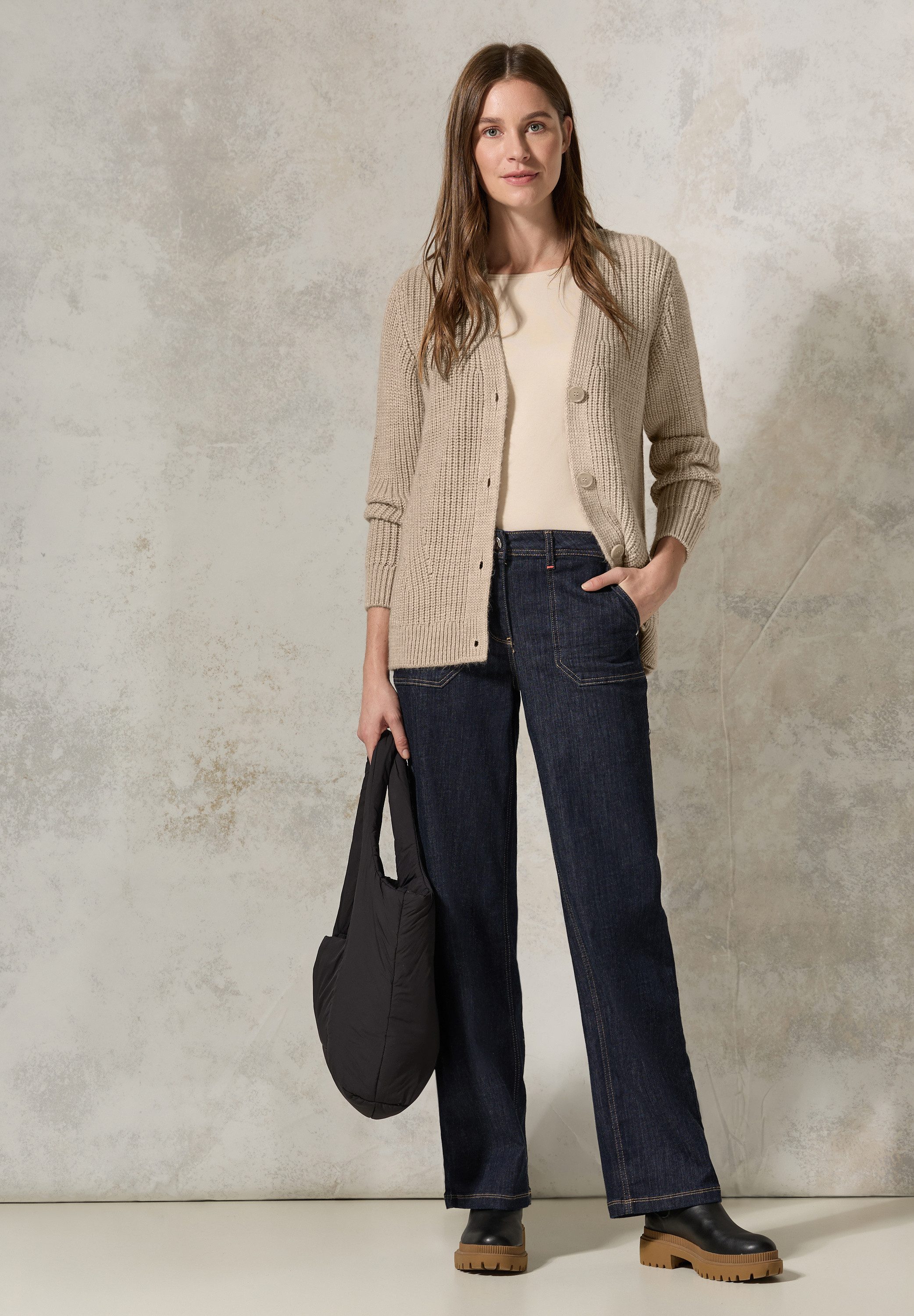 CECIL Cardigan mit Materialmix