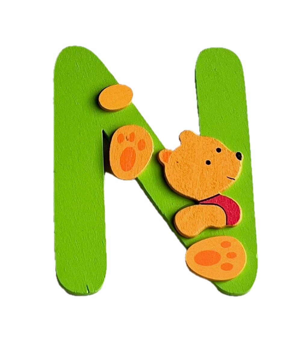 LK Trend & Style Deko-Buchstaben Zauberhaftes Alphabet, liebevoll gestaltetes ABC, Holzbuchstaben (Bärchen Motiv), Wanddeko aus Holz, Dekobuchstaben