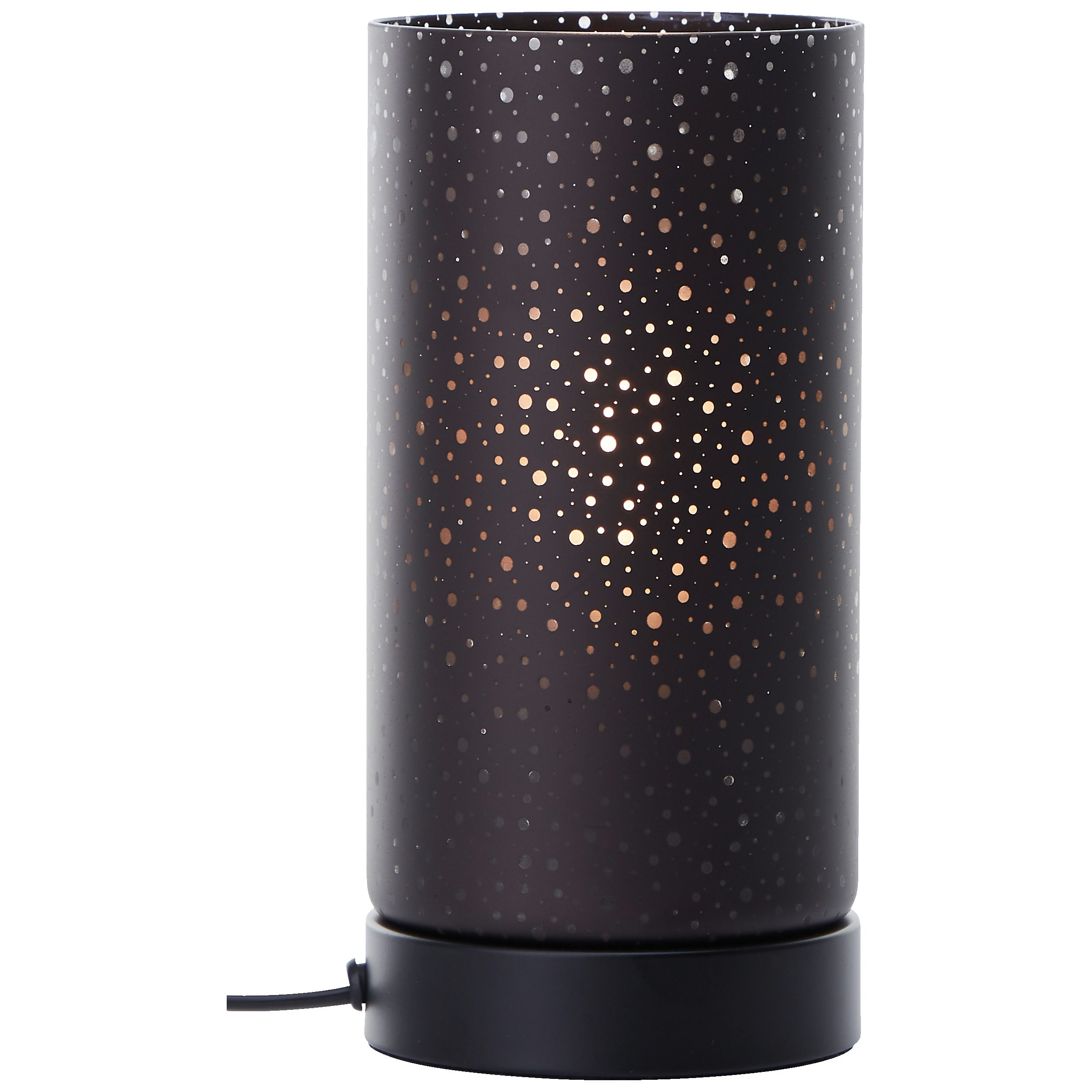 Lightbox Tischleuchte, ohne Leuchtmittel, Tischleuchte Lampe in schwarz matt mit Lichteffekt Glas Ø 11 cm NEU