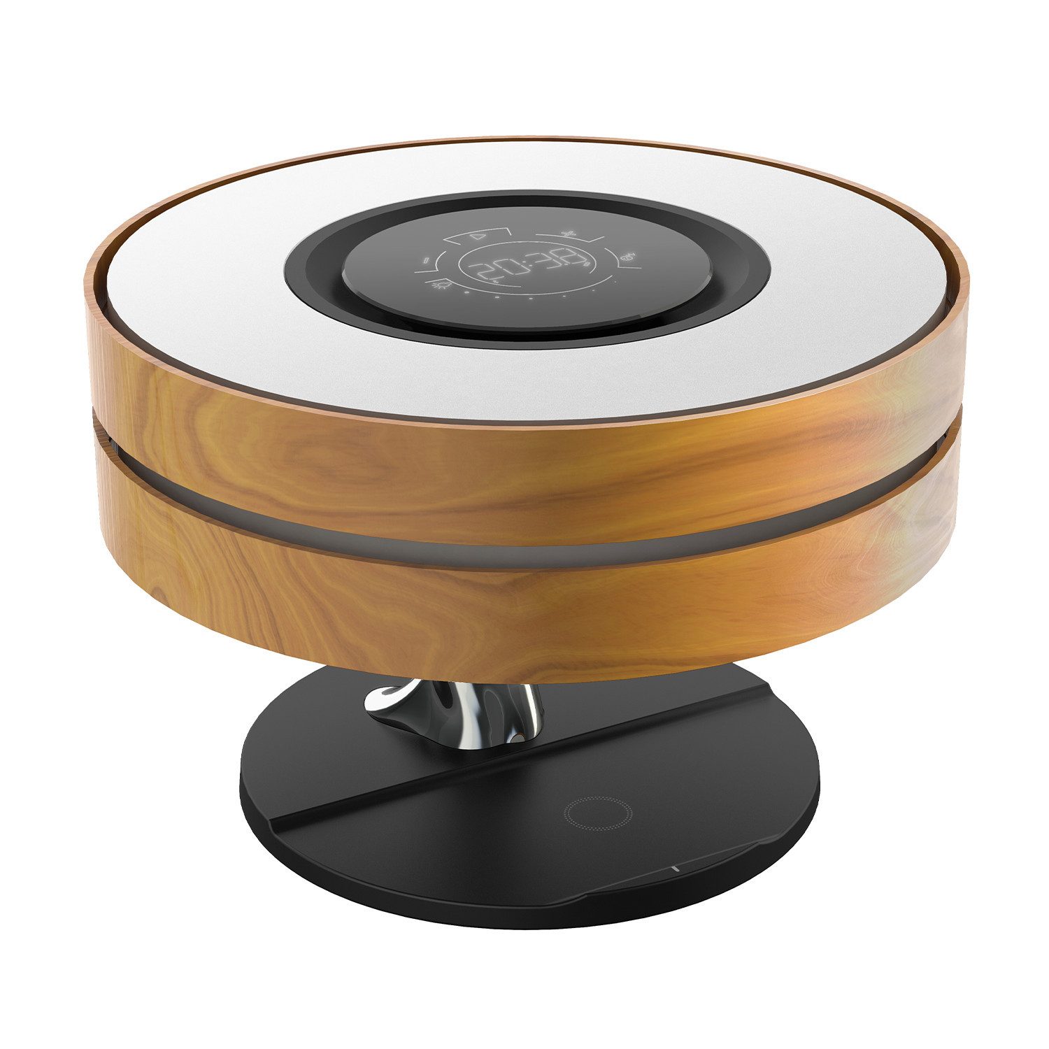 fontastic Icona LED Nachttischlampe Bluetooth Lautsprecher Wecker Bluetooth-Lautsprecher