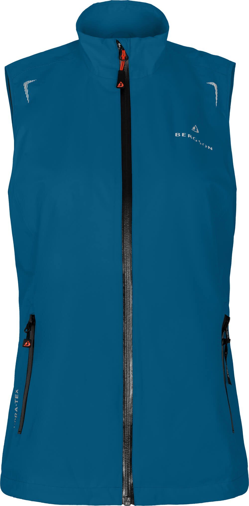 Bergson Outdoorjacke Saphir HELLI Regenweste, blau Normalgrößen, mm Netzfutter, Weste Wassersäule, Damen 12000