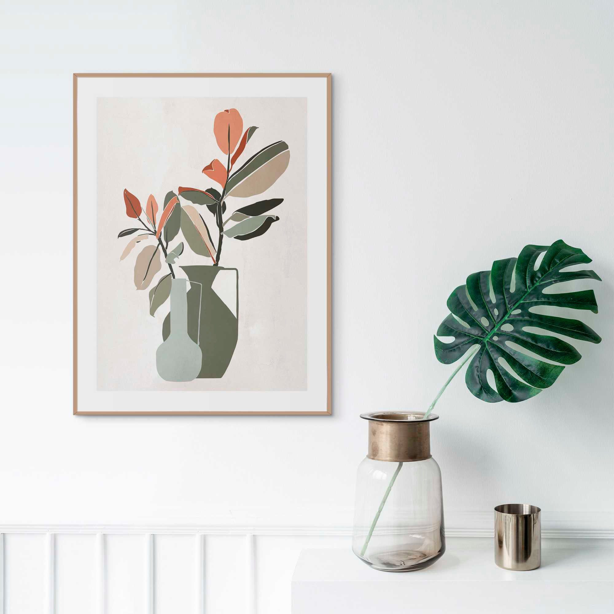 Poster mit Vase Reinders! Blumen